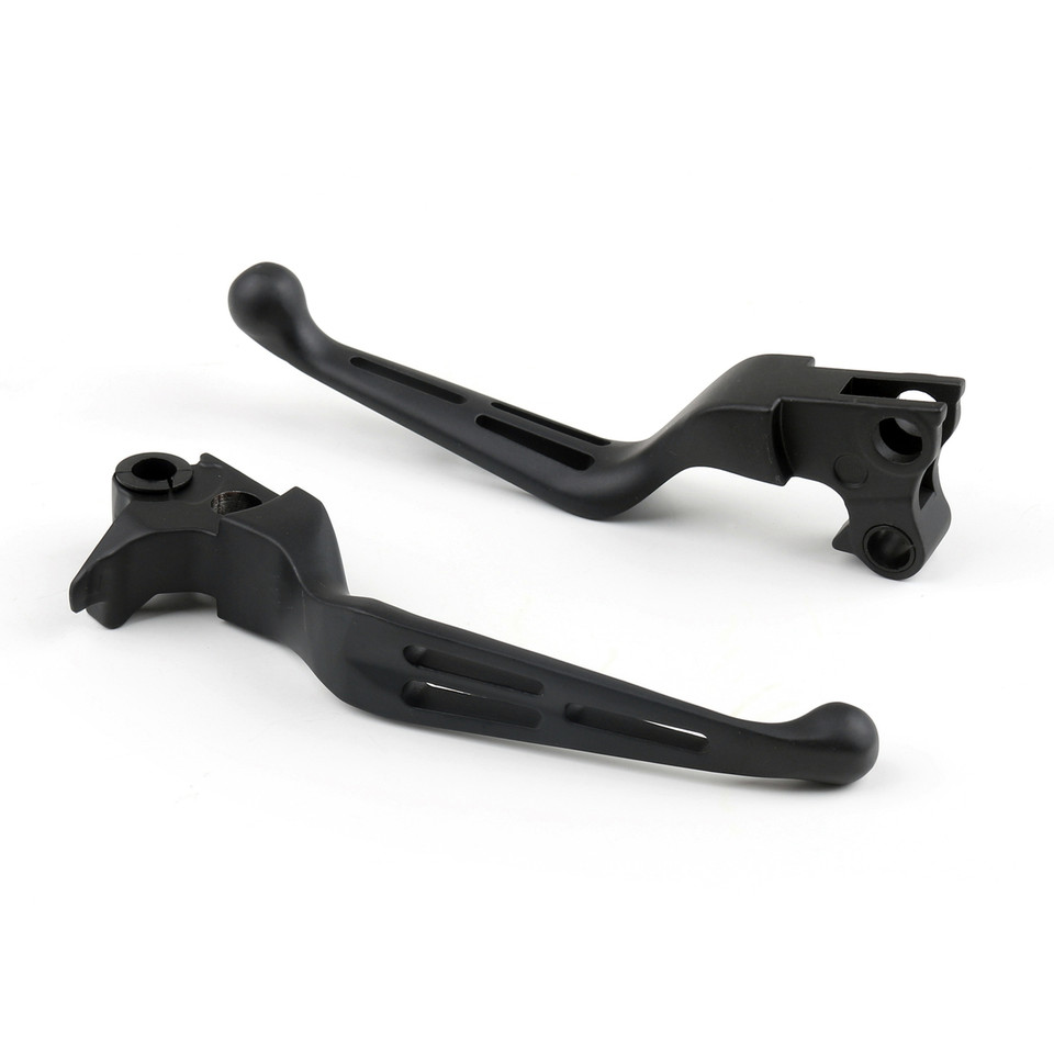 Brake and Clutch Lever Set Edge Cut for Harley Dyna Fat Bob 08-17 black