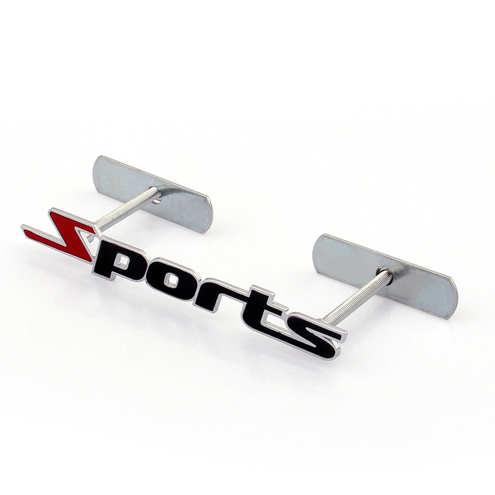 3D Metal Front Grille Grill Badge Emblem Decals S-Ports, Black Generic