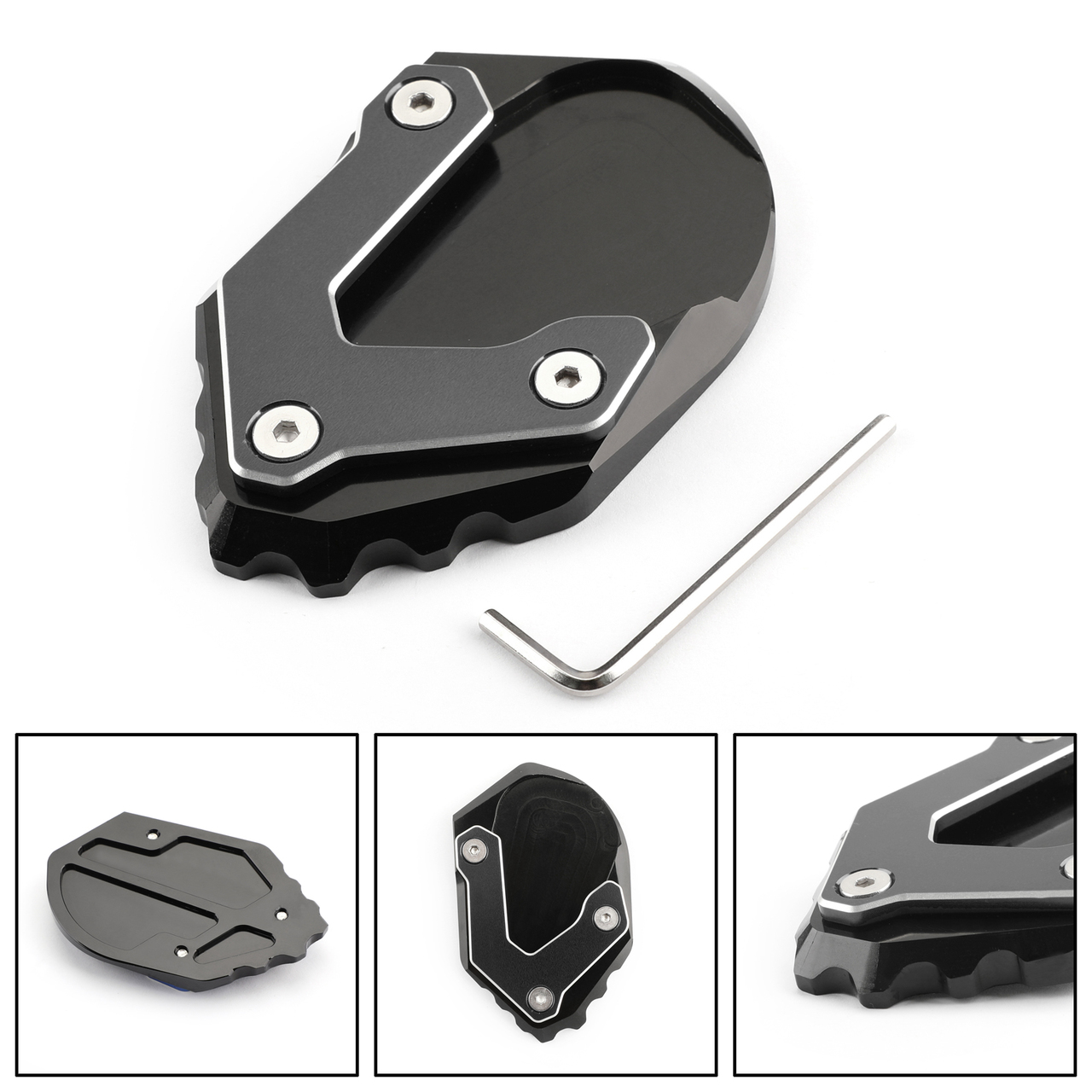 CNC Kickstand Side Stand Plate Extension Pad For BMW R1200GS ADV 2017-2018 Black Generic