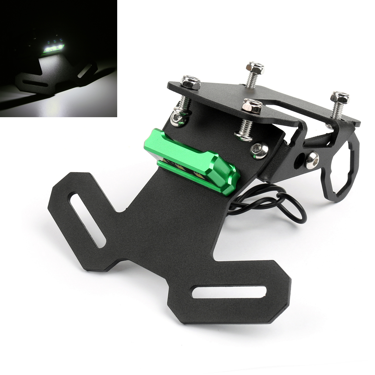 Fender Eliminator Kit Rear Tail Tidy License Plate Kawasaki Z900 2017, Green Generic