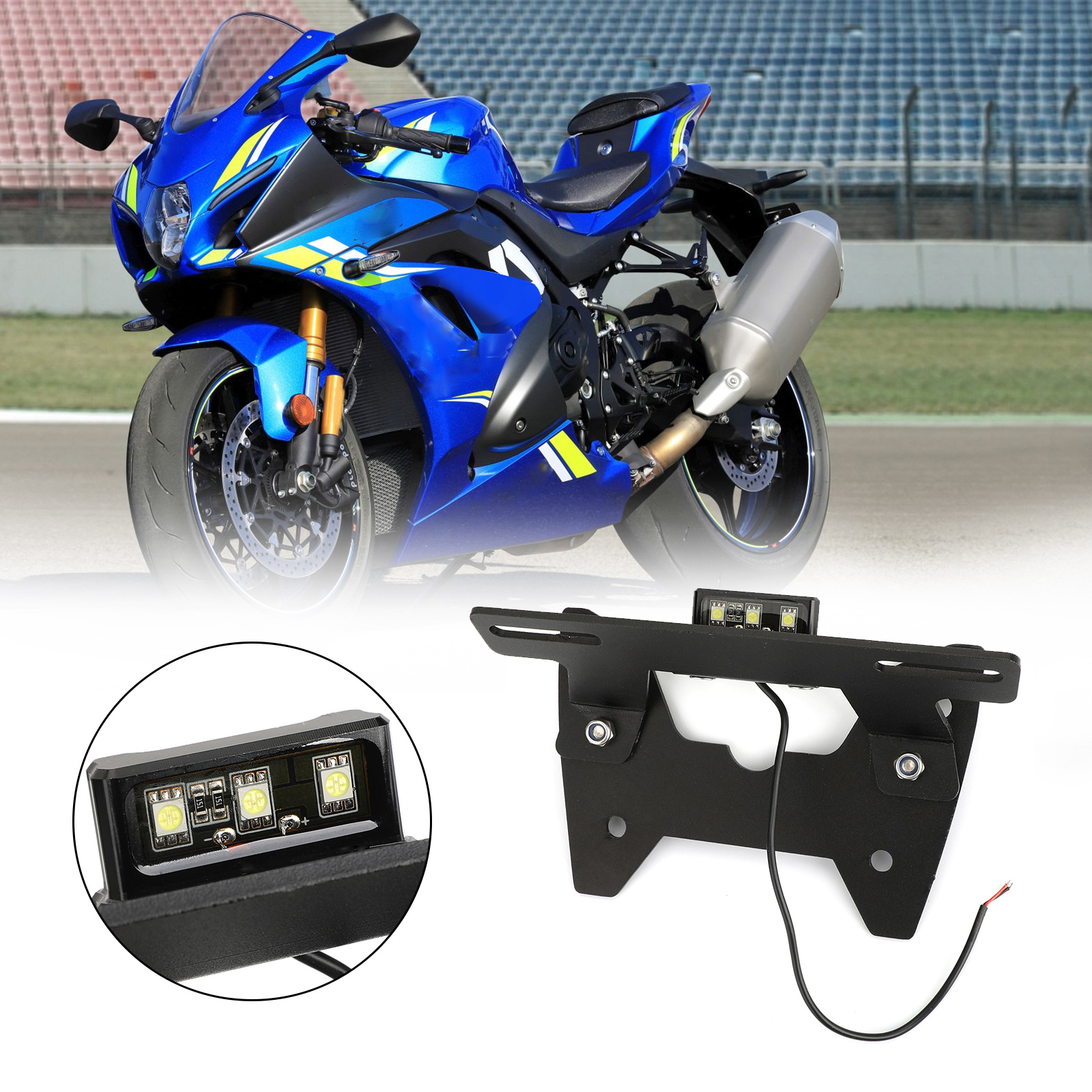 Rear License Plate Holder Bracket For Suzuki GSX-R 600 2008-2010 Black Generic
