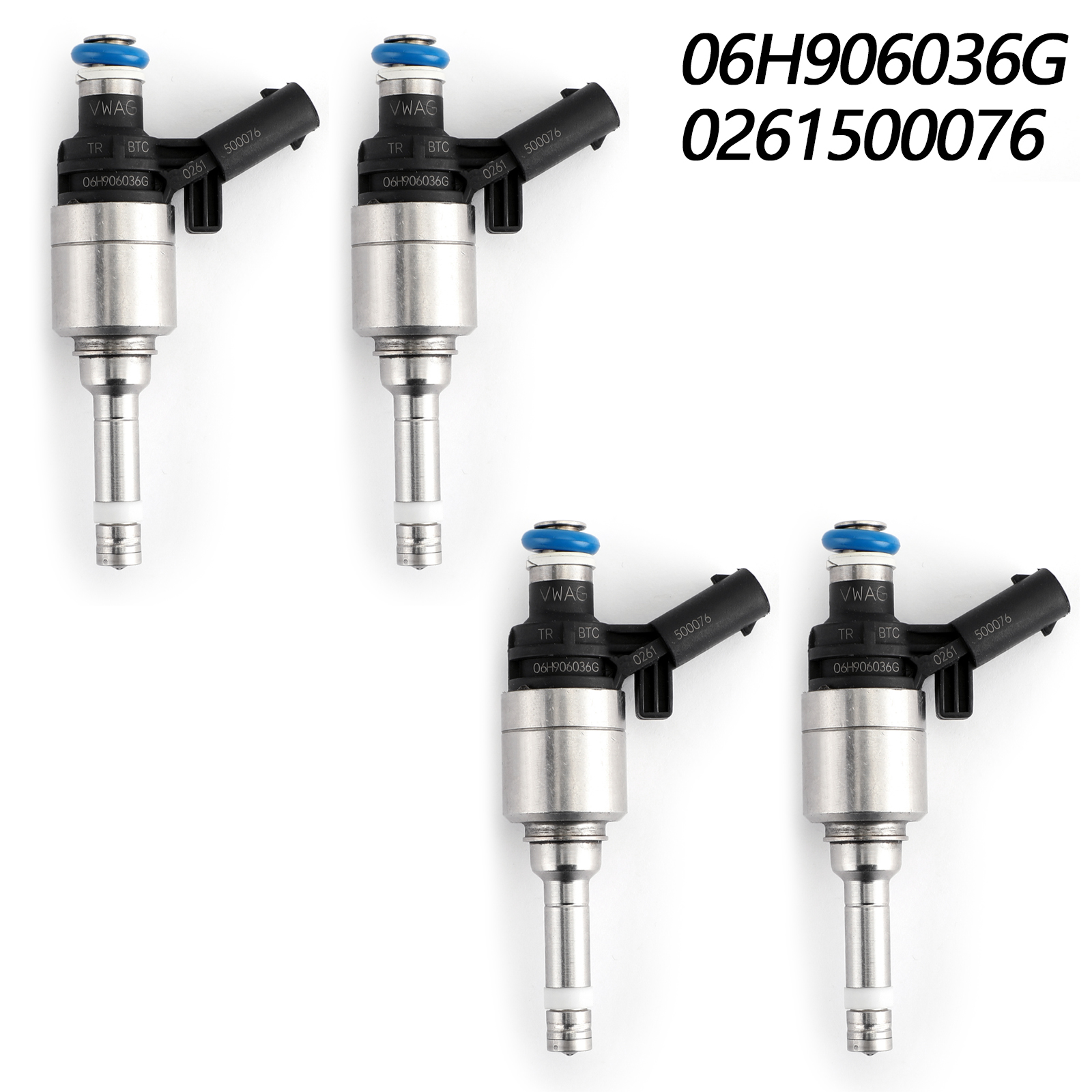 Fuel Injectors 4x For Volkswagen Passat 2.0L 08-10 Jetta 08-13 GTI 08-14 Tiguan CC 09-14 Beetle 12-13 Silver Generic