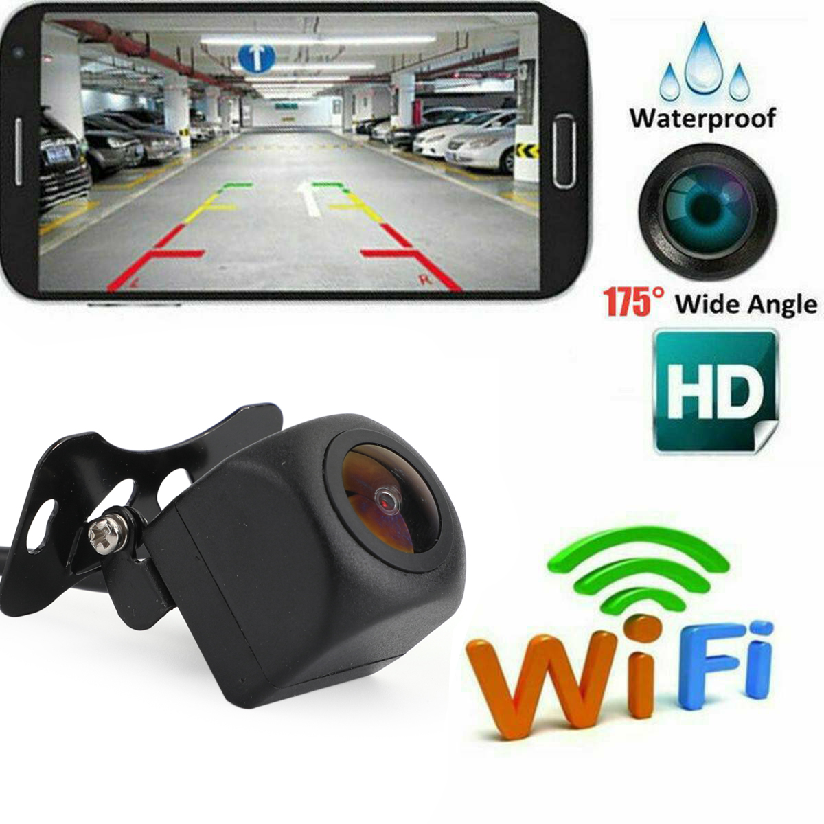 WiFi CCD Car Camera Rear View Backup Parking Camera Fit For iPhone Android