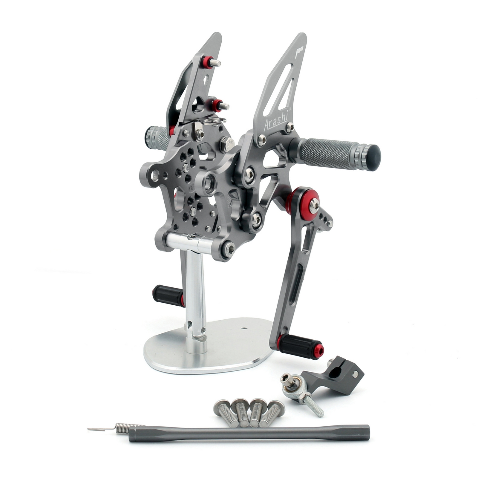 Adjustable CNC Rider Rear Set Rearsets Footrest Foot Rest Pegs Fit For Aprilia RSV4 1000 Factory 2009-2012 GRAY Generic