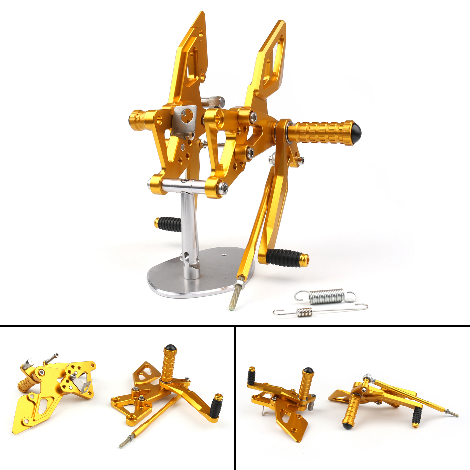 Adjustable CNC Rider Rear Set Rearsets Footrest Foot Rest Pegs Fit For Yamaha YZF R25 2014-2016 YZF R3 2015-2020 MT-03/MT-25 2015-2017 GOLD Generic