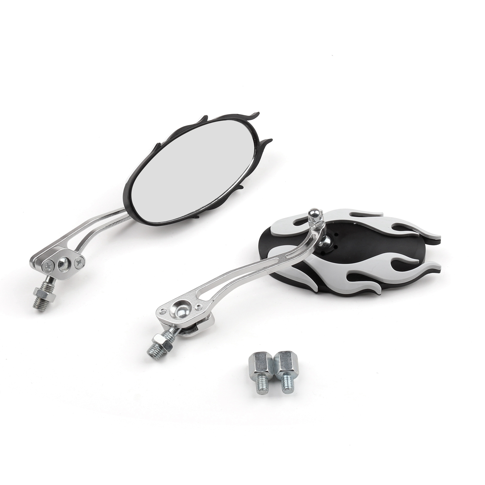 Universal Motorcycle Rearview Mirrors Rear View Mirror 8mm 10mm White Generic