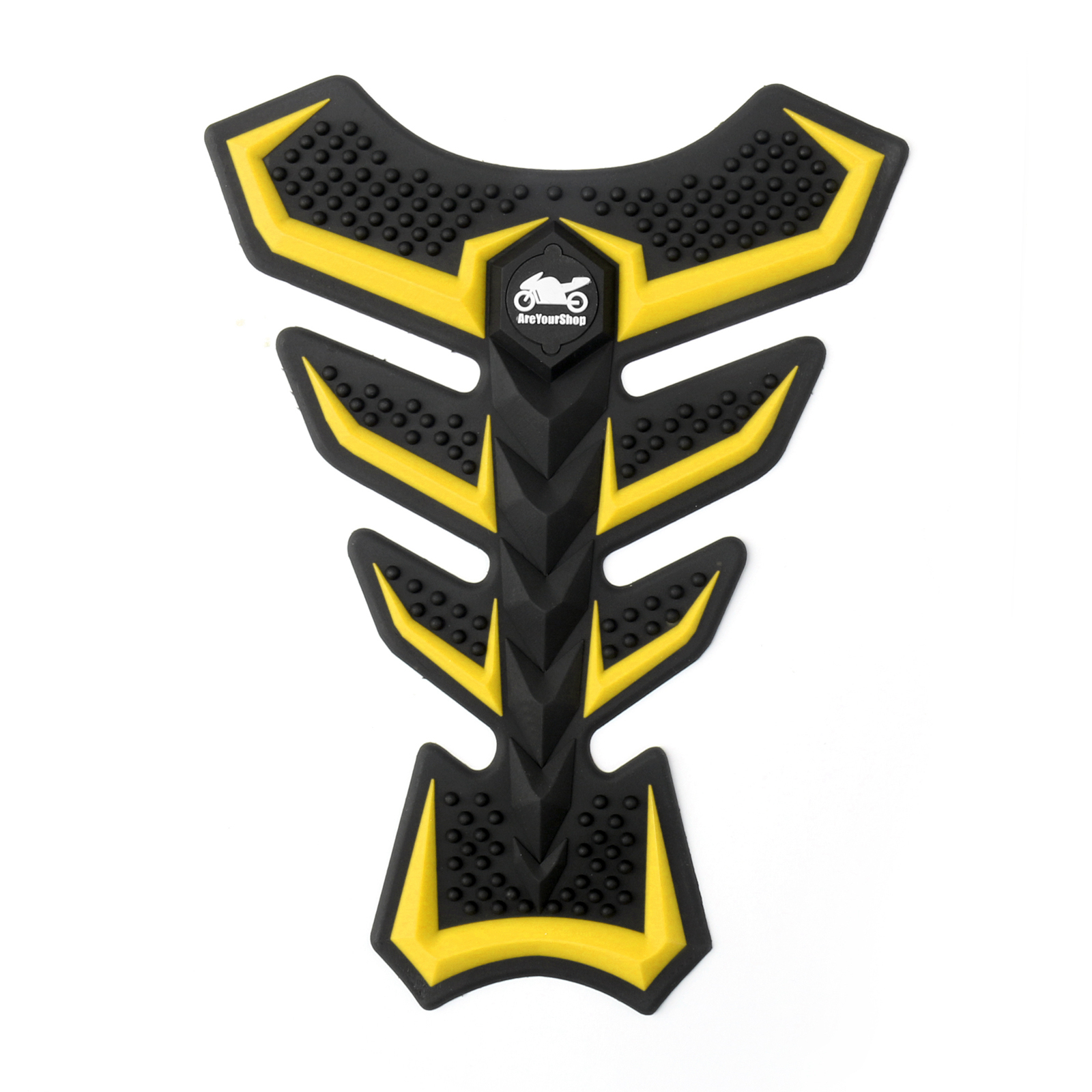 Motorbike Rubber Tank Pad Protector Motorcycle Scratch Pad Universal Spine Sticker B5 YEL Generic