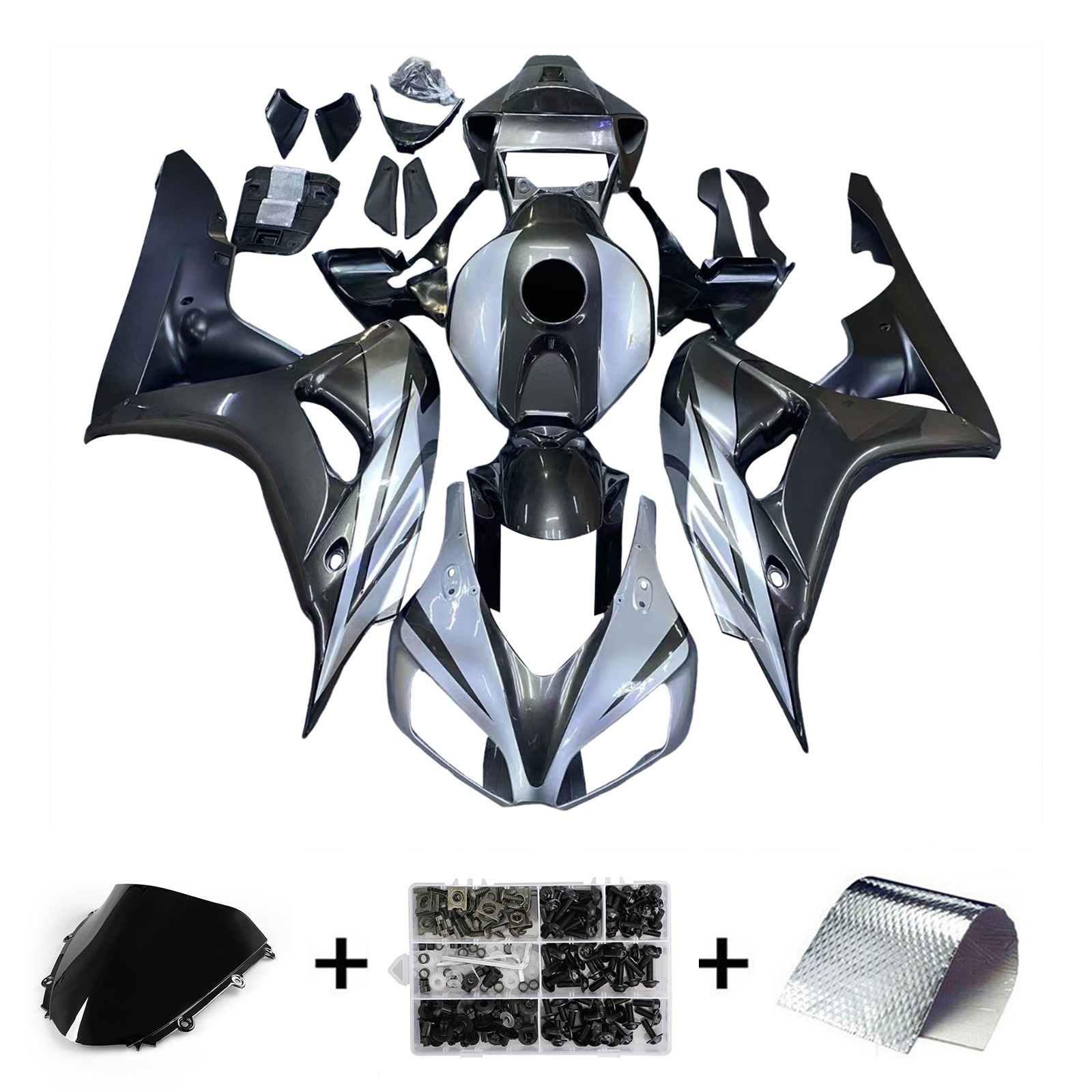 2006-2007 Honda CBR1000RR Silver Grey Metallic CBR Racing Amotopart Fairings