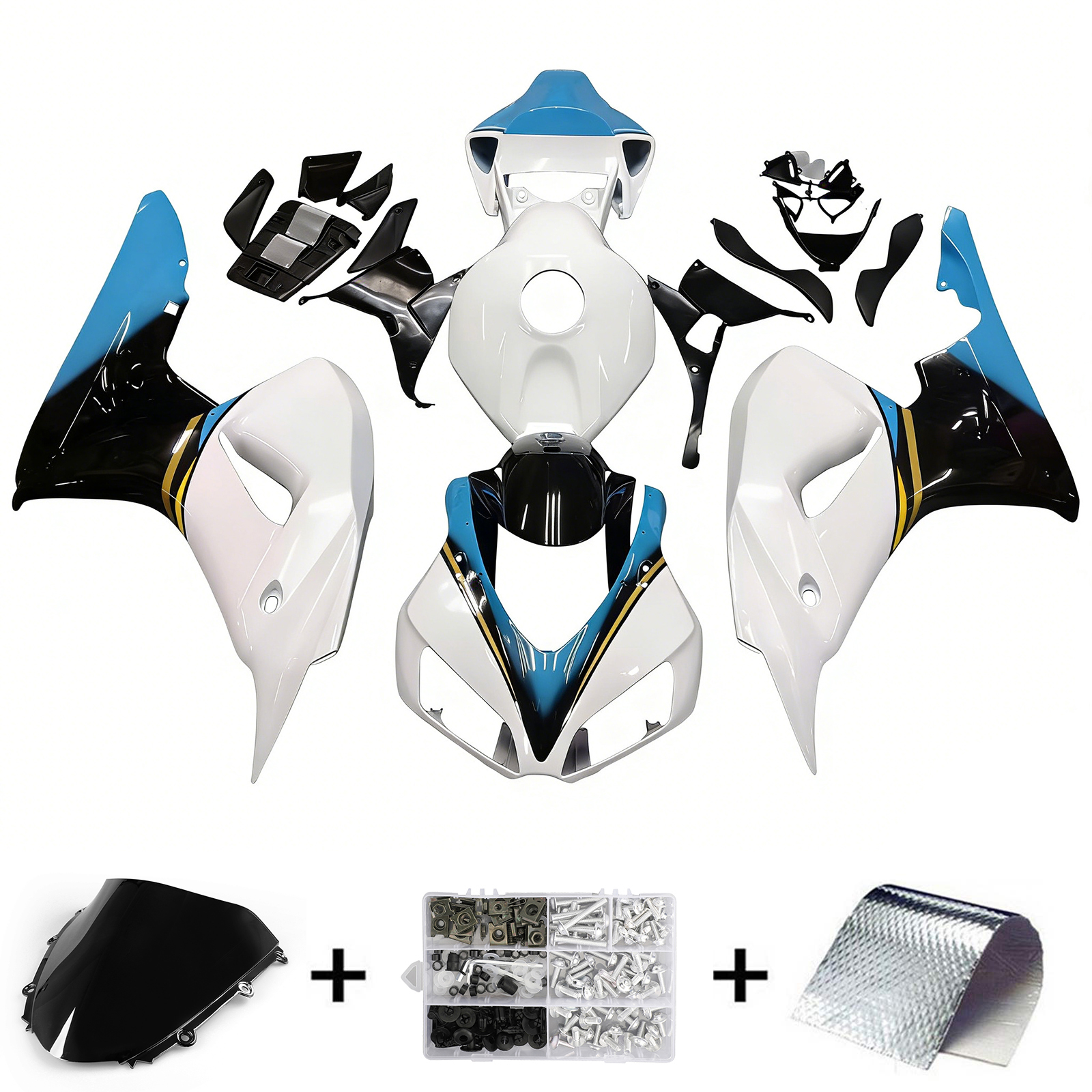 2006-2007 Honda CBR1000RR White Konica Minolta Racing Amotopart Fairings