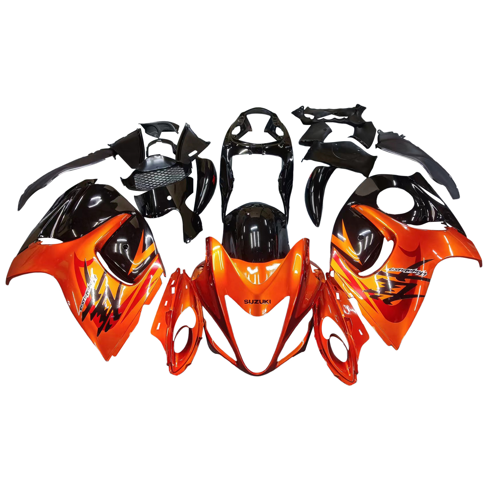 2008-2020 Suzuki GSX 1300 Hayabusa Orange Metallic & Black Hayabusa Racing Amotopart Fairings 2008-2020 Suzuki GSX 1300 Hayabusa Orange Metallic & Black Hayabusa Racing Amotopart Fairings