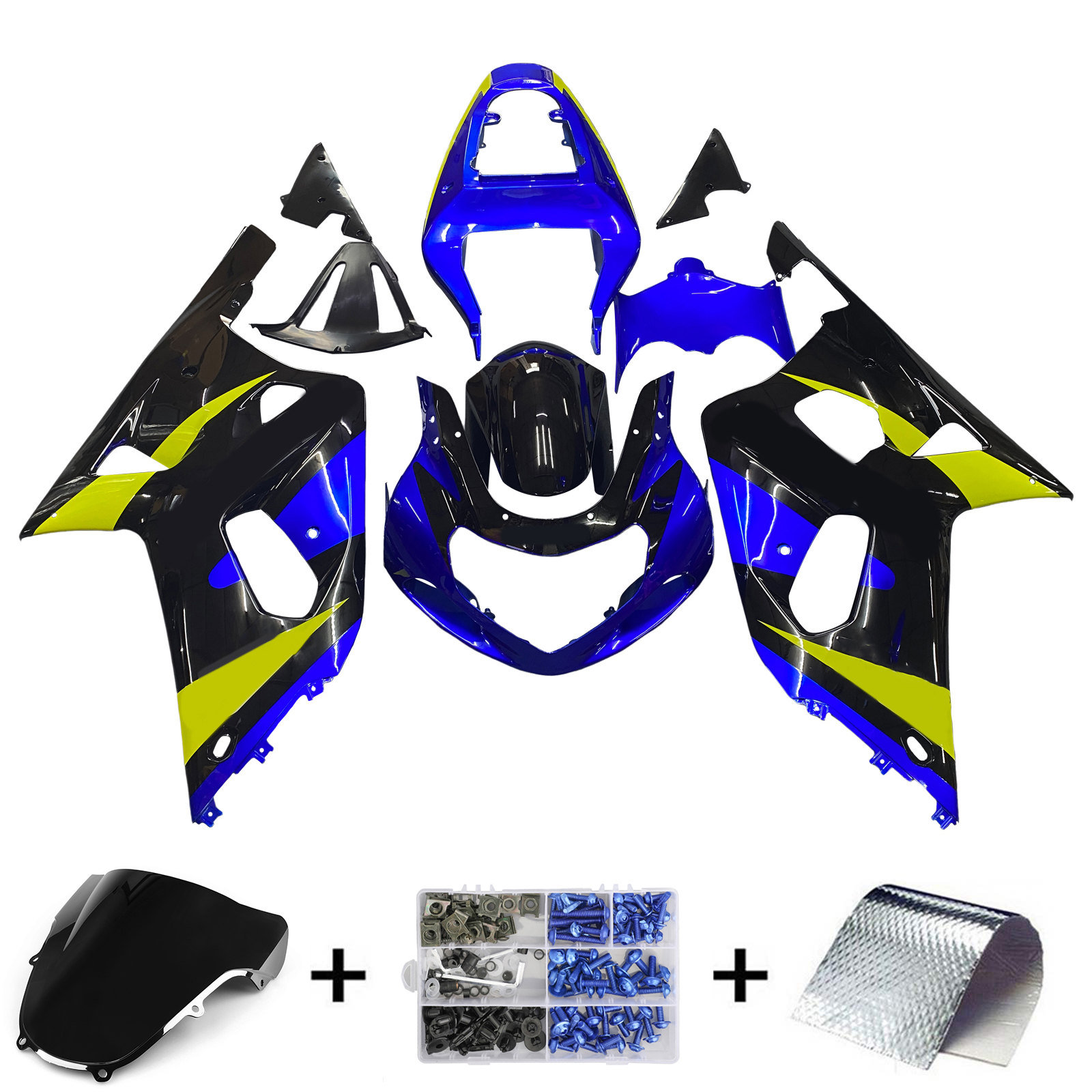 2001-2003 Suzuki GSXR 600 Amotopart Fairings Blue & Black GSXR Racing