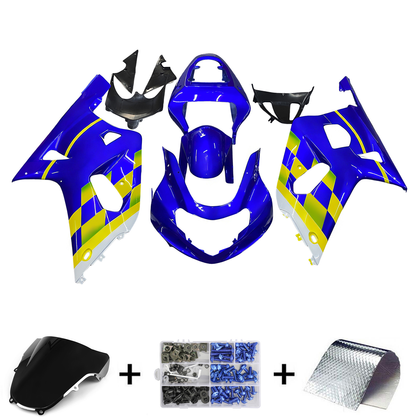 2001-2003 Suzuki GSXR 600 Amotopart Fairings Blue Movistar Suzuki Racing