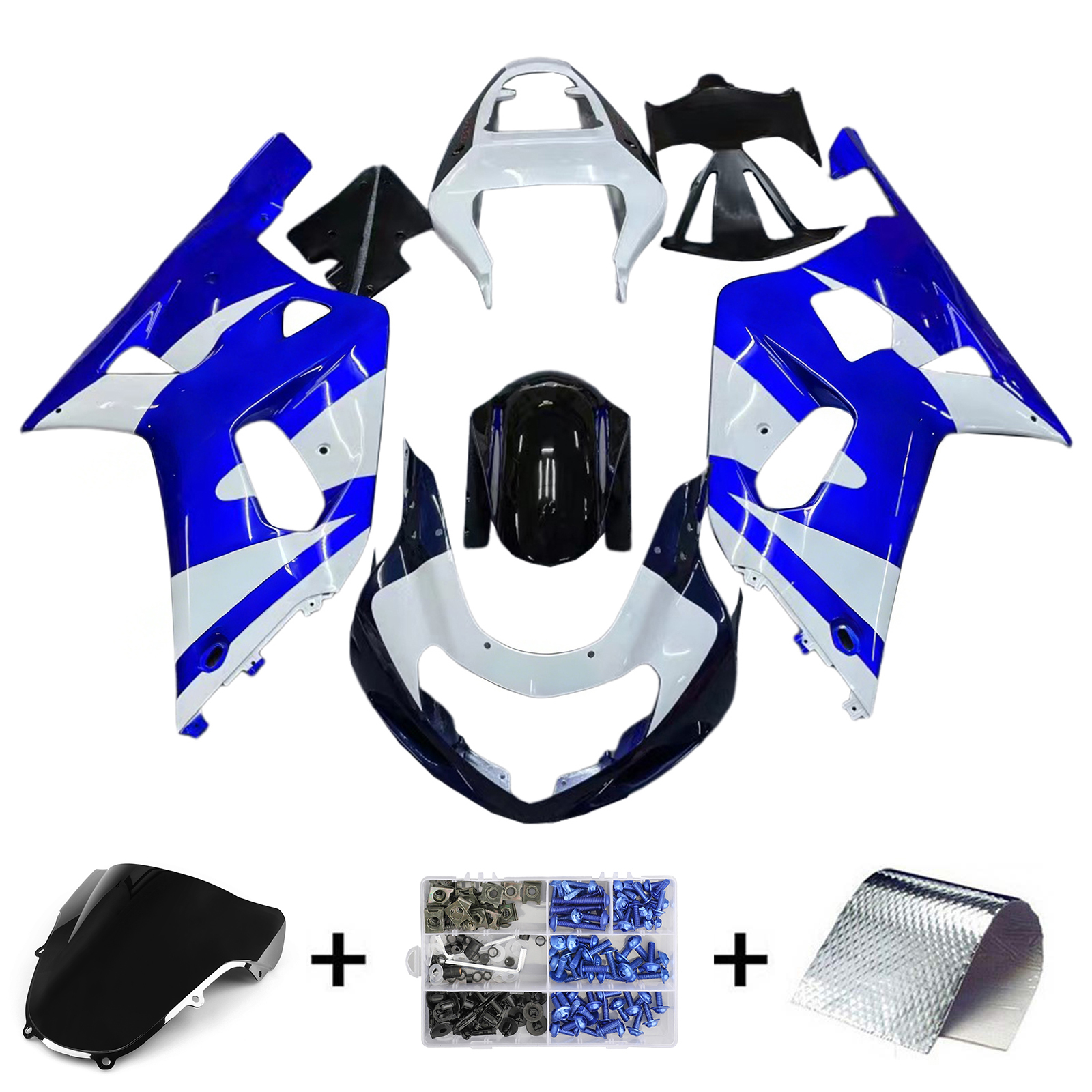 2001-2003 Suzuki GSXR 750 Amotopart Fairings Blue & White Suzuki GSXR Racing