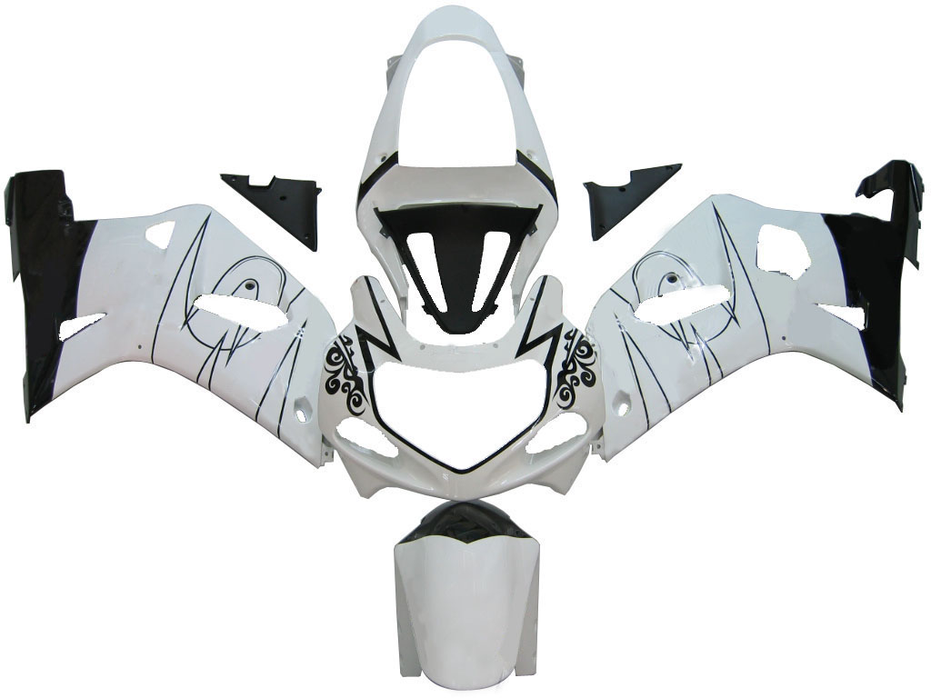 2001-2003 Suzuki GSXR 750 Amotopart Fairings White Black Alstare Corona Racing