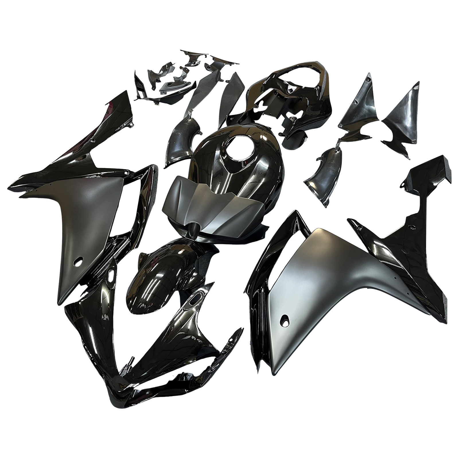 2007-2008 Yamaha YZF R1 Amotopart ABS Injection Plastic Kit Fairing Gloss Matt Black Generic