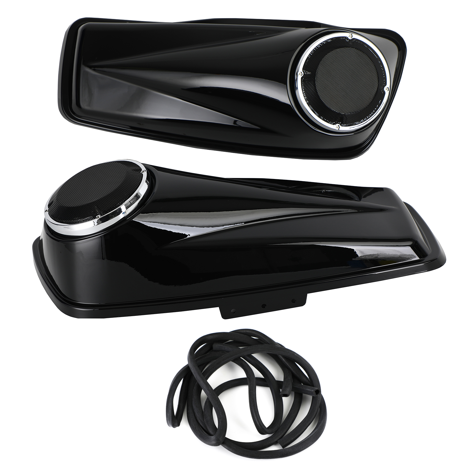 6.5 inch Saddlebag Lid Bra Covers Harley Touring Electra Street Glide 14-21,Black 6.5" Saddlebag Speaker Lids For Harley Touring Road King Glide 2014-2021,6.5" Gloss Black Saddlebag Lids Saddle Bag Cover For Harley Classic Glide 14-21 Generic