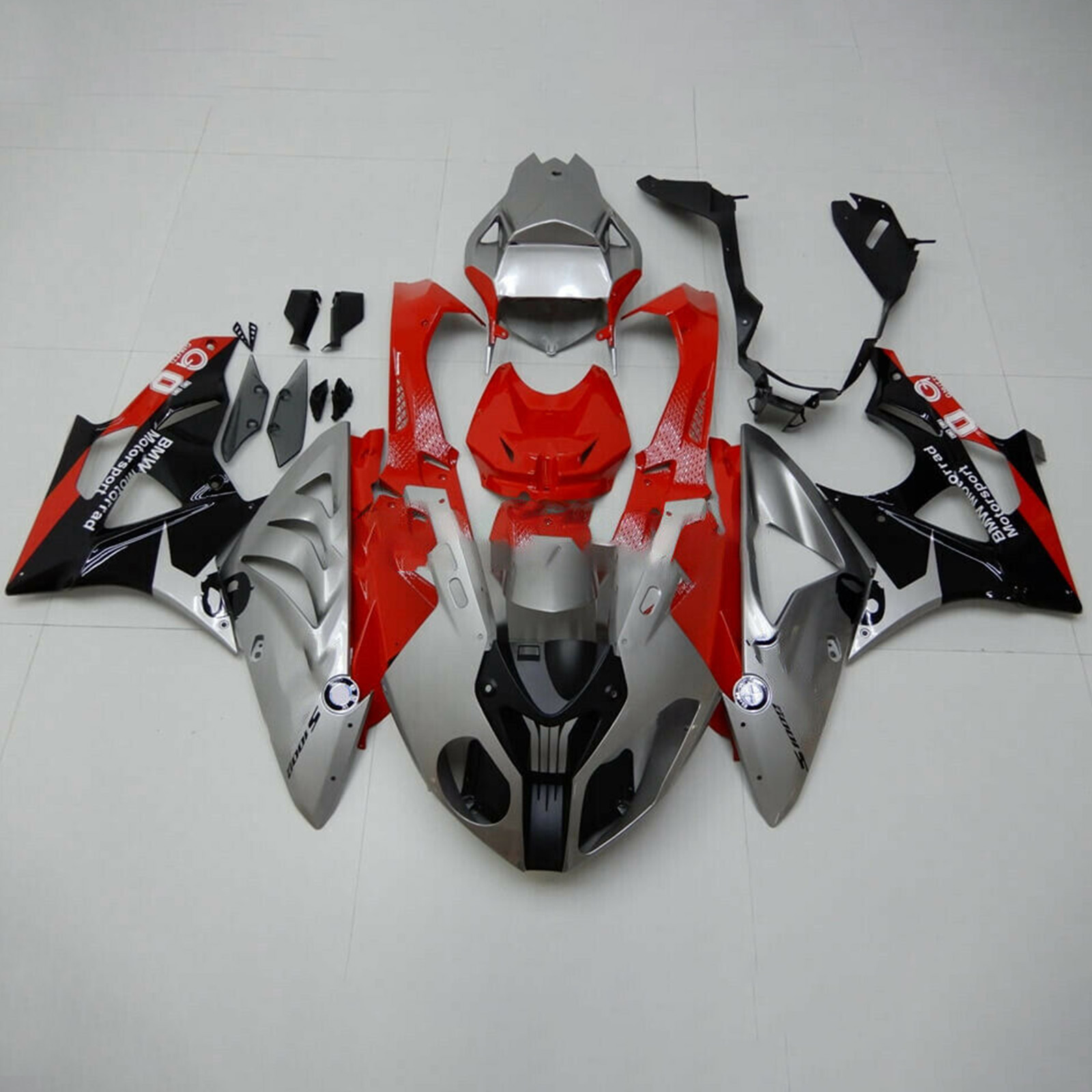 2009-2014 BMW S1000RR Amotopart Injection Fairing Kit Bodywork Plastic ABS Red Grey