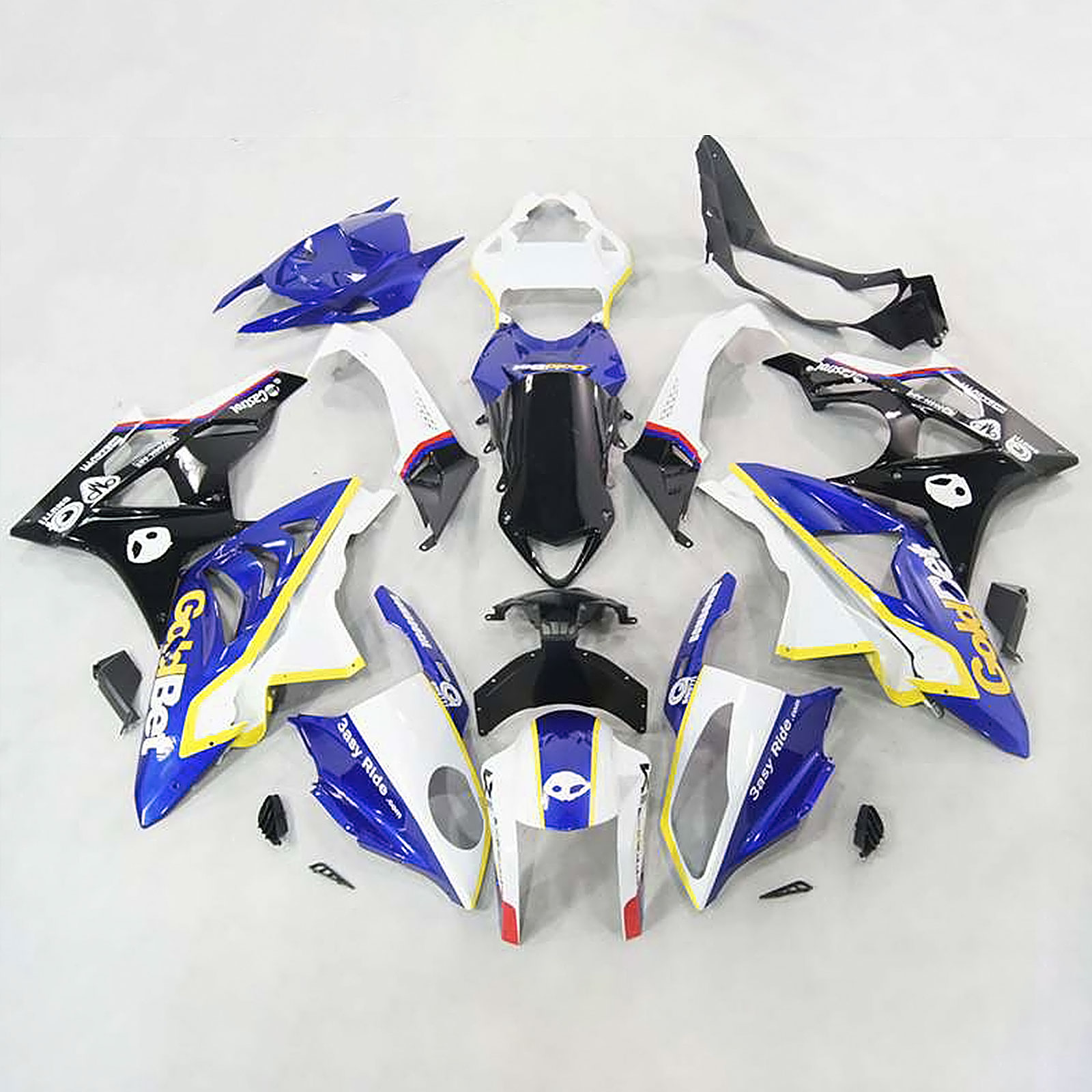 2009-2014 BMW S1000RR Amotopart Injection Fairing Kit Bodywork Plastic ABS Blue White Black