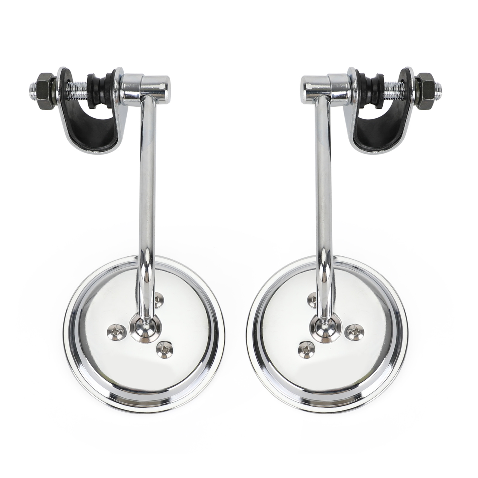 4" Short Stem Round Clamp On Universal Mirror Chrome Chopper Scooter Cafe Racer Generic