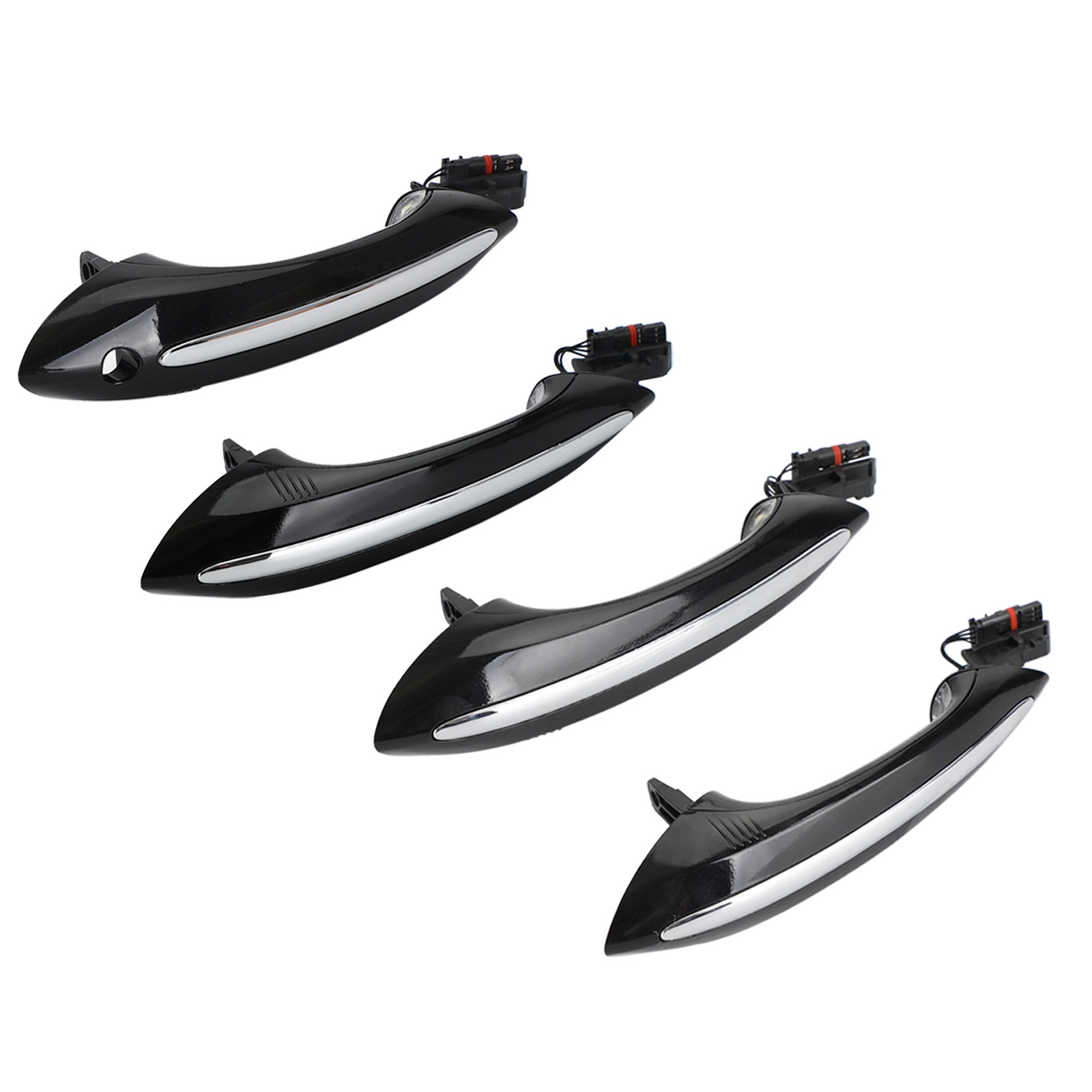 4pcs Black Exterior Door Handle 51217231931/32/33/34 For BMW F10 F01 F02 F06 F11 Generic