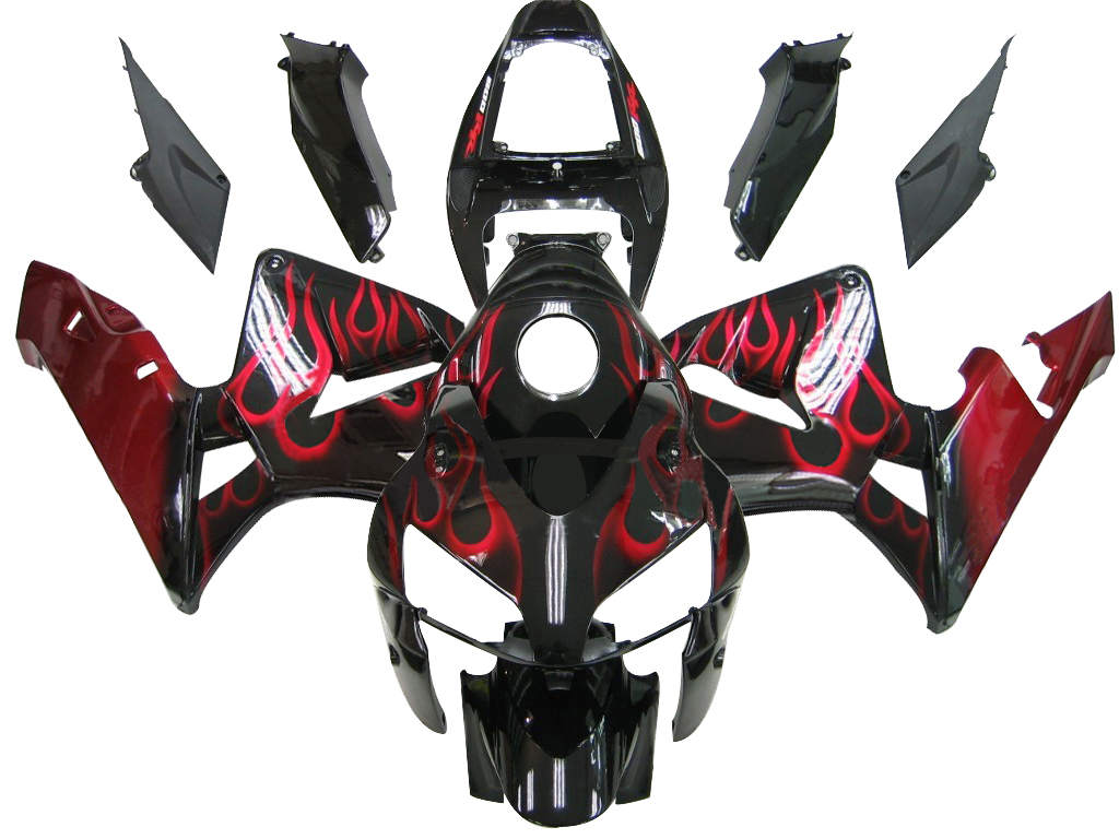2005-2006 Honda CBR600RR F5 Red Flame ABS Injection Mold Bodywork Fairing Kit #18 Amotopart Fairing