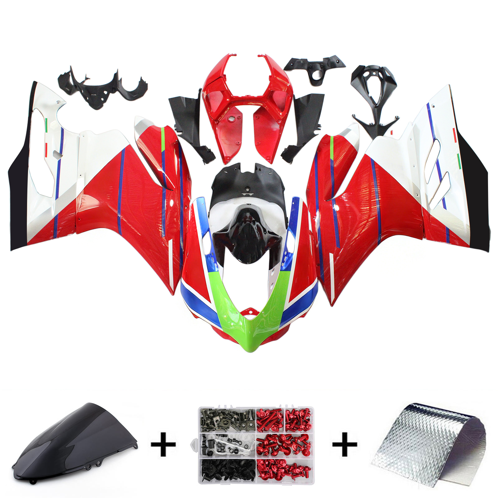 2012-2015 Ducati 1199 899 Injection Fairing Kit Bodywork Plastic ABS #103 Amotopart Fairing