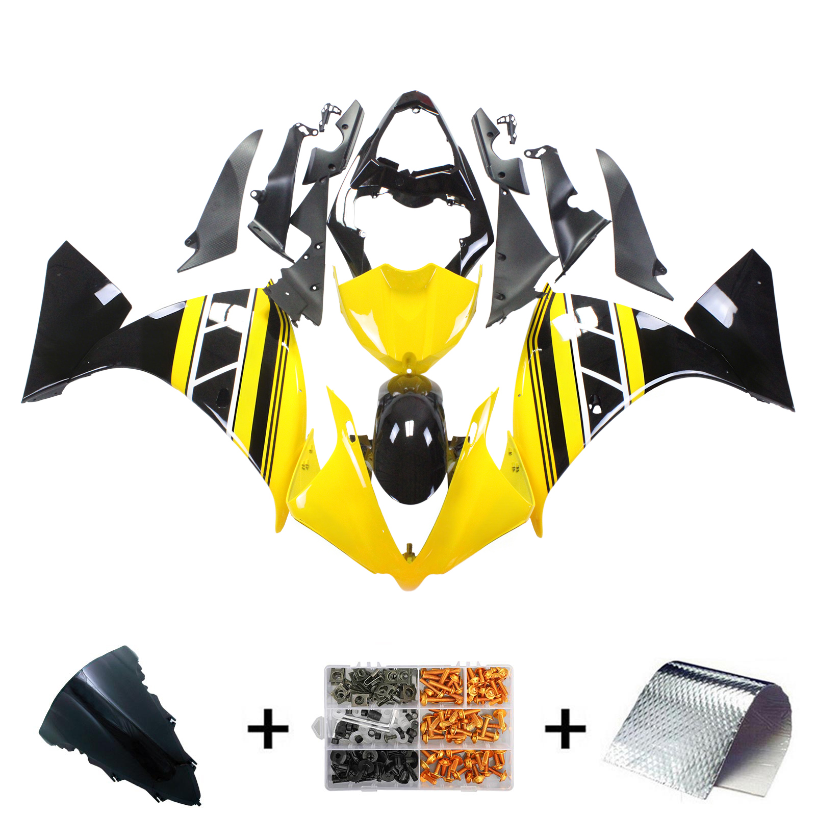 2012-2014 Yamaha YZF 1000 R1 Amotopart Injection Fairing Kit Bodywork Plastic ABS #140