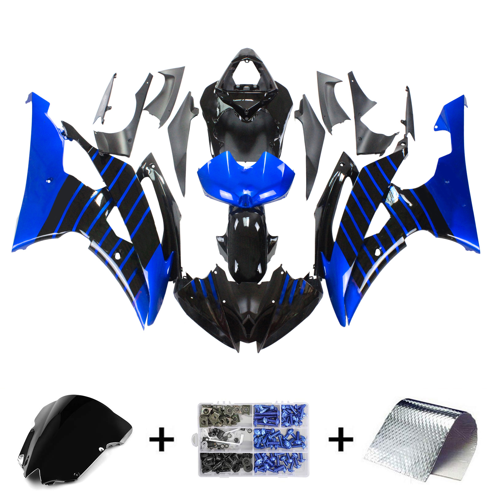 2008-2016 Yamaha YZF 600 R6 Injection Fairing Kit Bodywork Plastic ABS #155 Amotopart Fairing