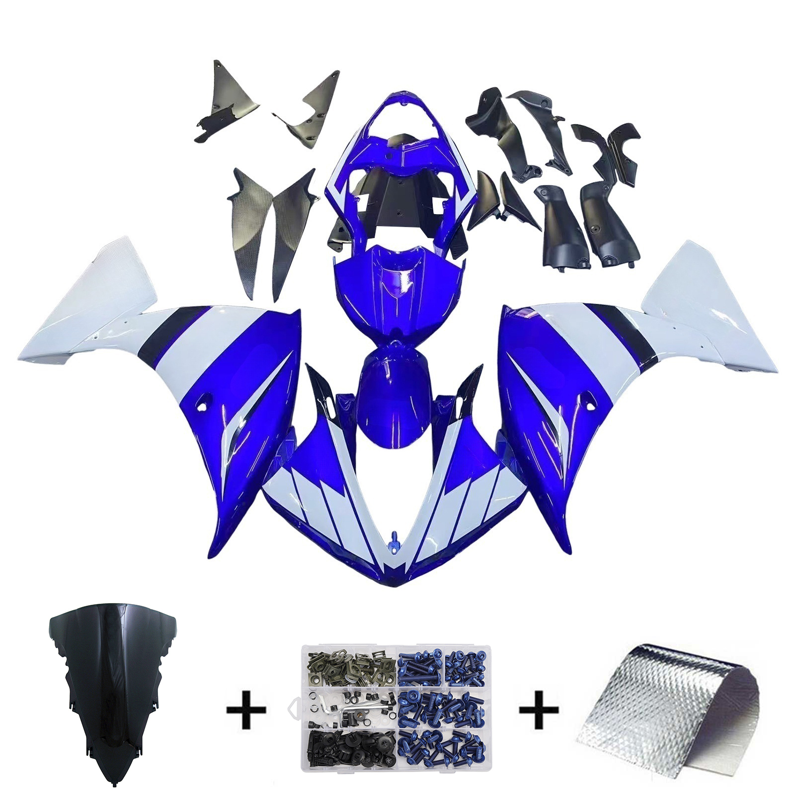 2009-2011 Yamaha YZF 1000 R1 Injection Fairing Kit Bodywork Plastic ABS #7 Amotopart Fairing