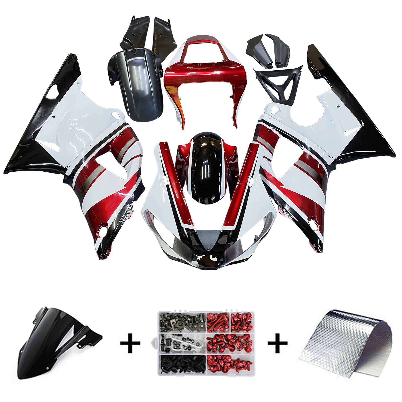 2000-2001 Yamaha YZF 1000 R1 Injection Fairing Kit Bodywork Plastic ABS #108 Amotopart Fairing