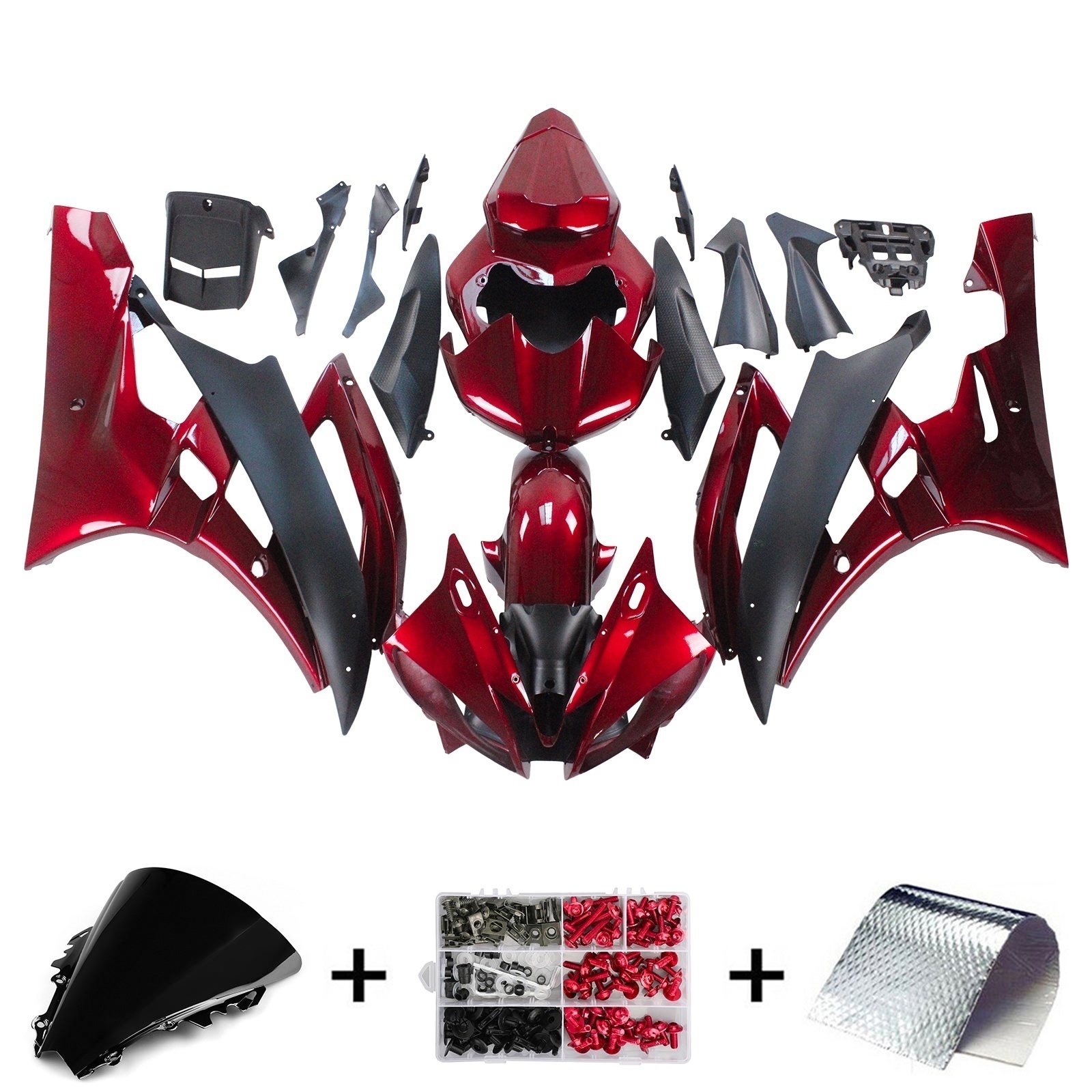 2006-2007 Yamaha YZF 600 R6 Amotopart Injection Fairing Kit Bodywork Plastic ABS #108