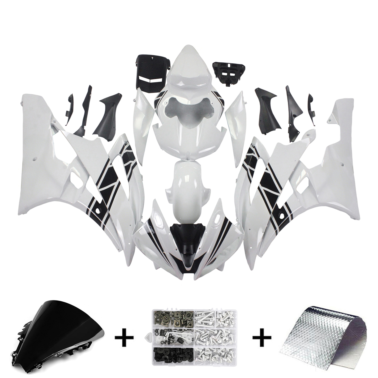 2006-2007 Yamaha YZF 600 R6 Amotopart Injection Fairing Kit Bodywork Plastic ABS #121