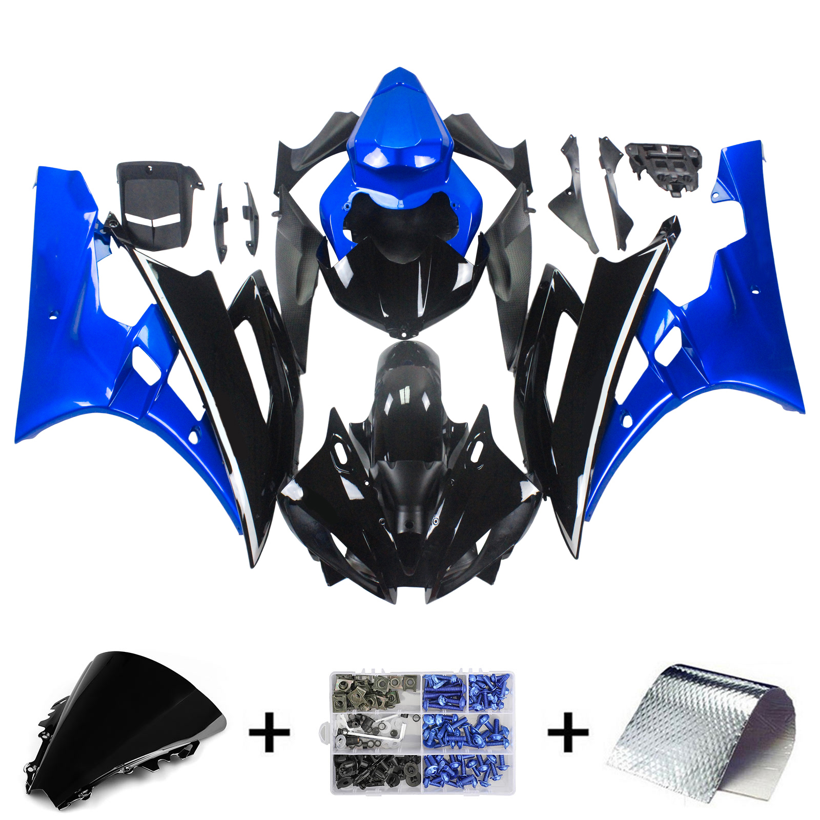 2006-2007 Yamaha YZF 600 R6 Amotopart Injection Fairing Kit Bodywork Plastic ABS #135