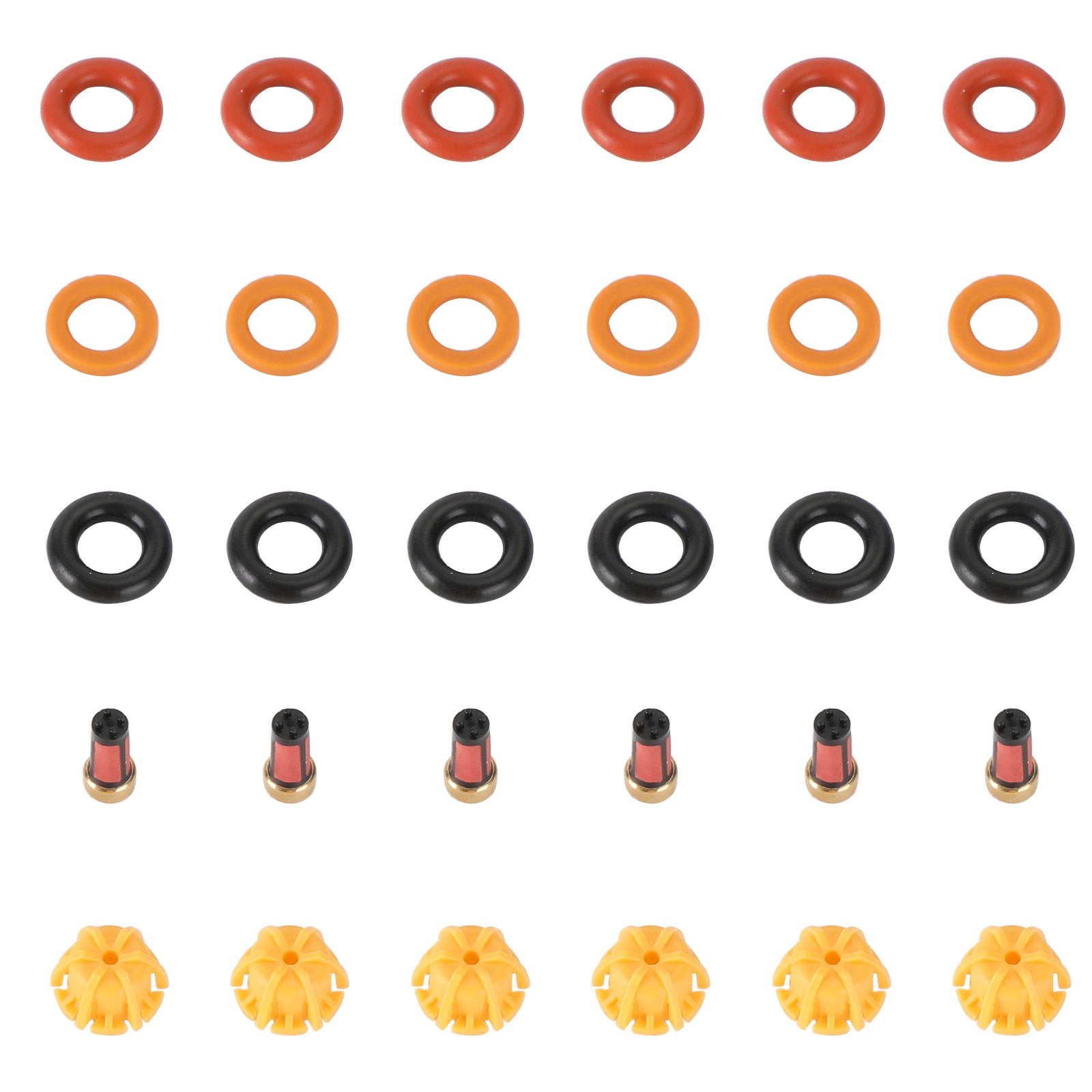 6 set Fuel Injectors Repair Seal Kit Fit BMW M3/323is/325is/525i E36/E34/M50/S50 Generic