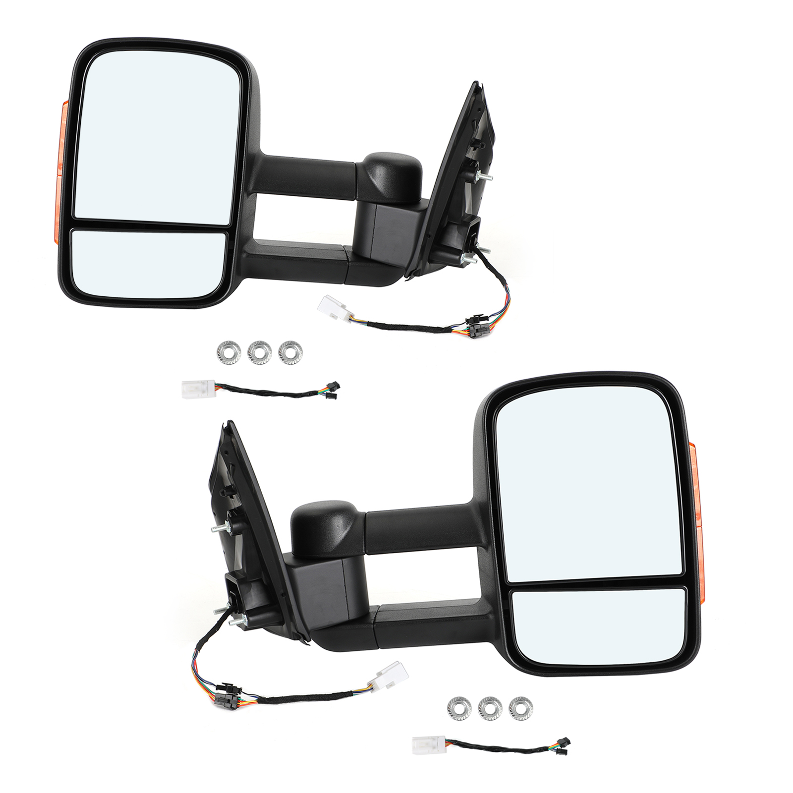 Pair of Electric Extendable Towing Mirrors for Isuzu D-MAX 2012+ Black Generic