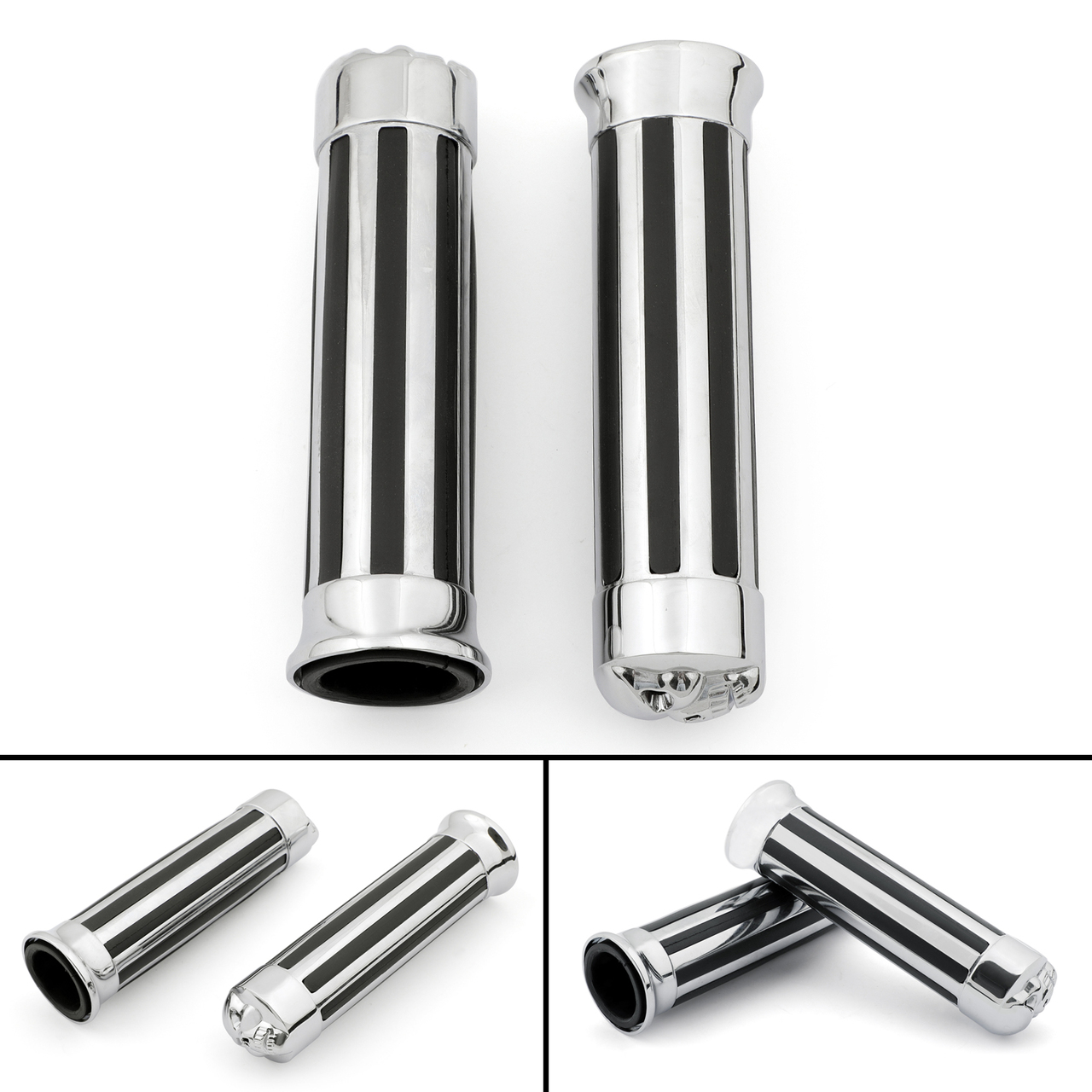 Grips Harley Davidson & Custom Choppers, up to 2007, Chrome Skull End Generic