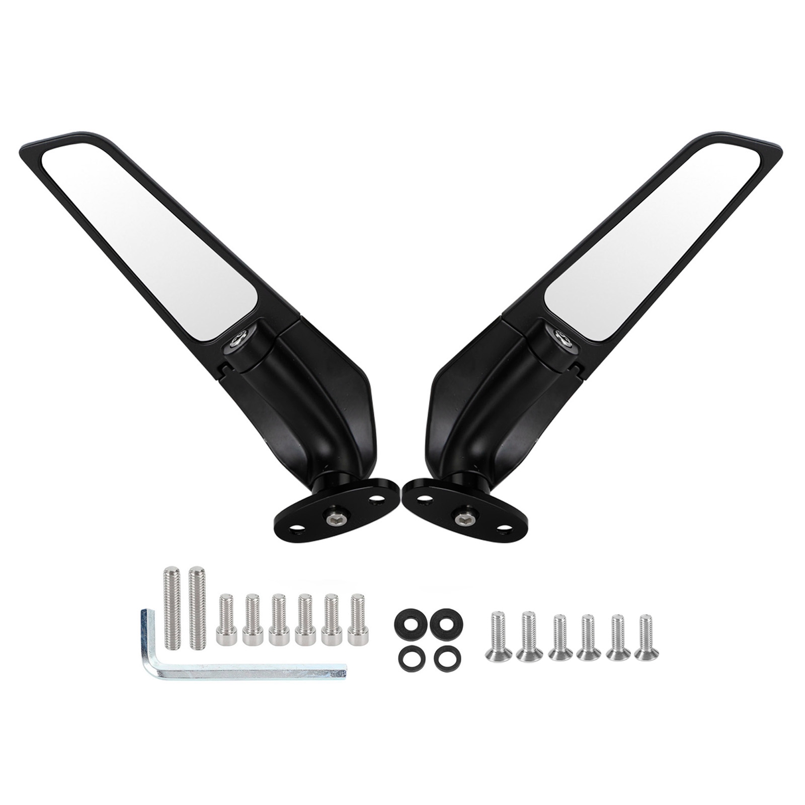 Wing Fin Spoiler Side Rearview Mirrors For Honda CBR1000RR 04-07 CBR600RR 04-12 Generic