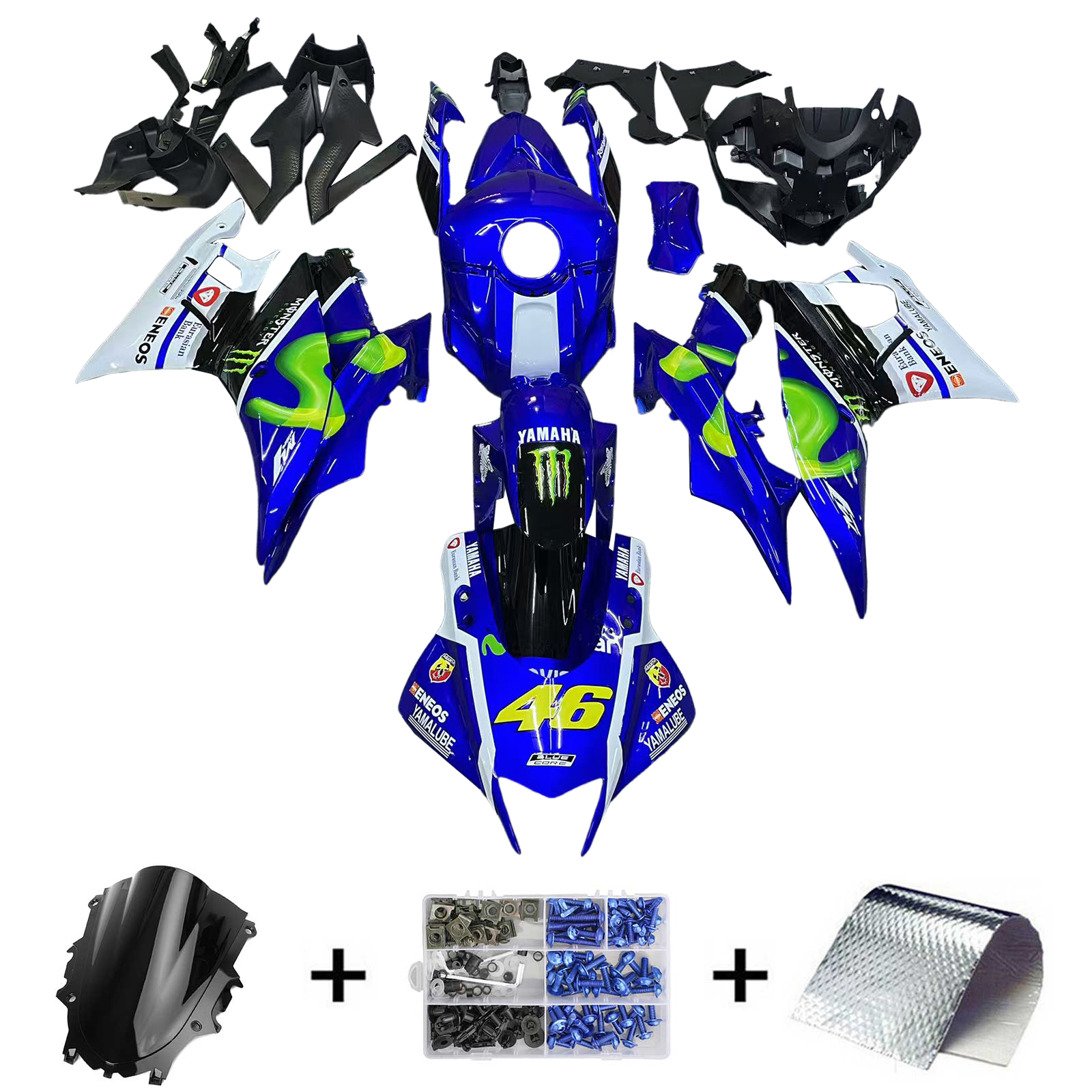 2019-2021 Yamaha YZF-R3 R25 Amotopart Injection Fairing Kit Bodywork Plastic ABS #121