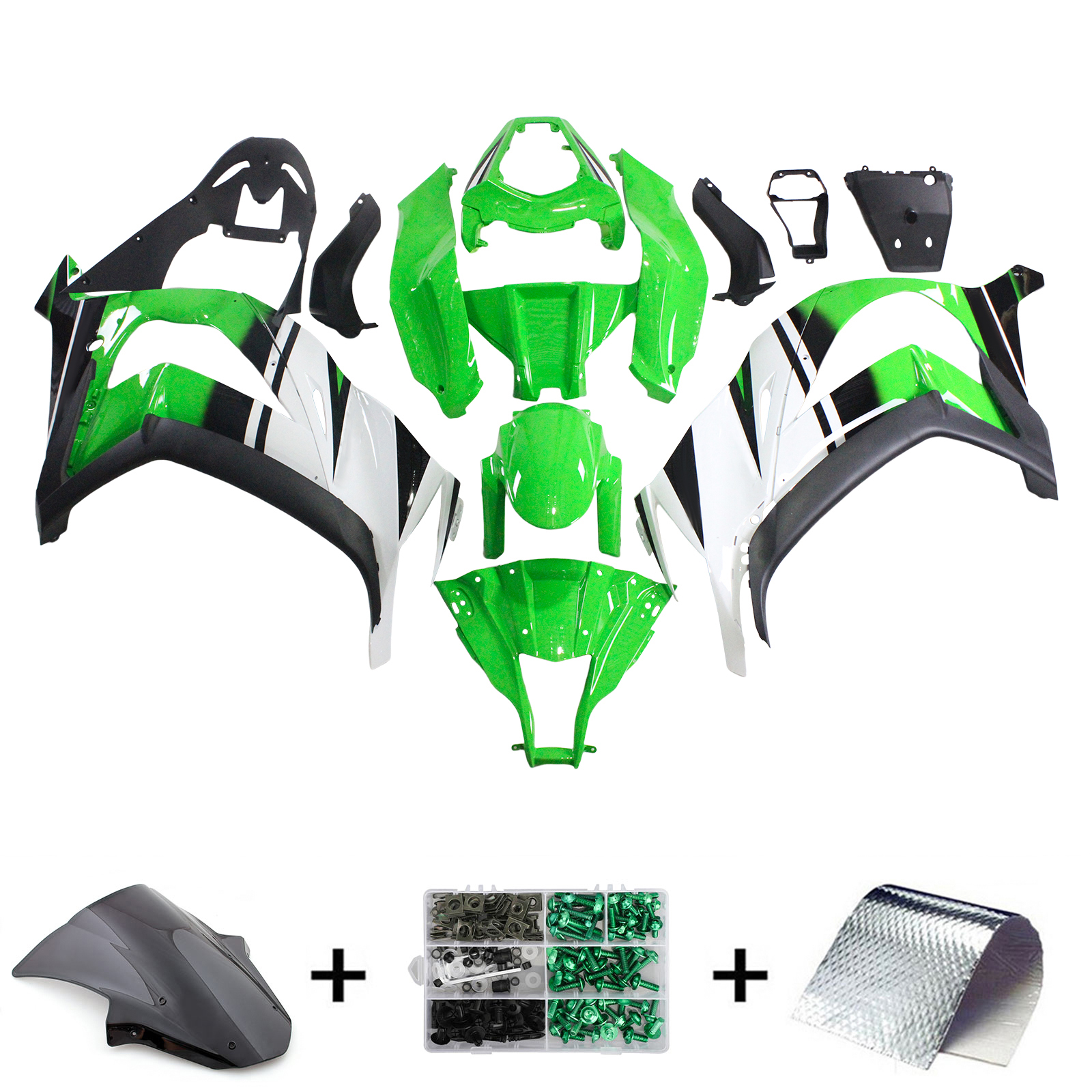 2011-2015 Kawasaki ZX10R Amotopart Injection Fairing Kit Bodywork Plastic ABS #105
