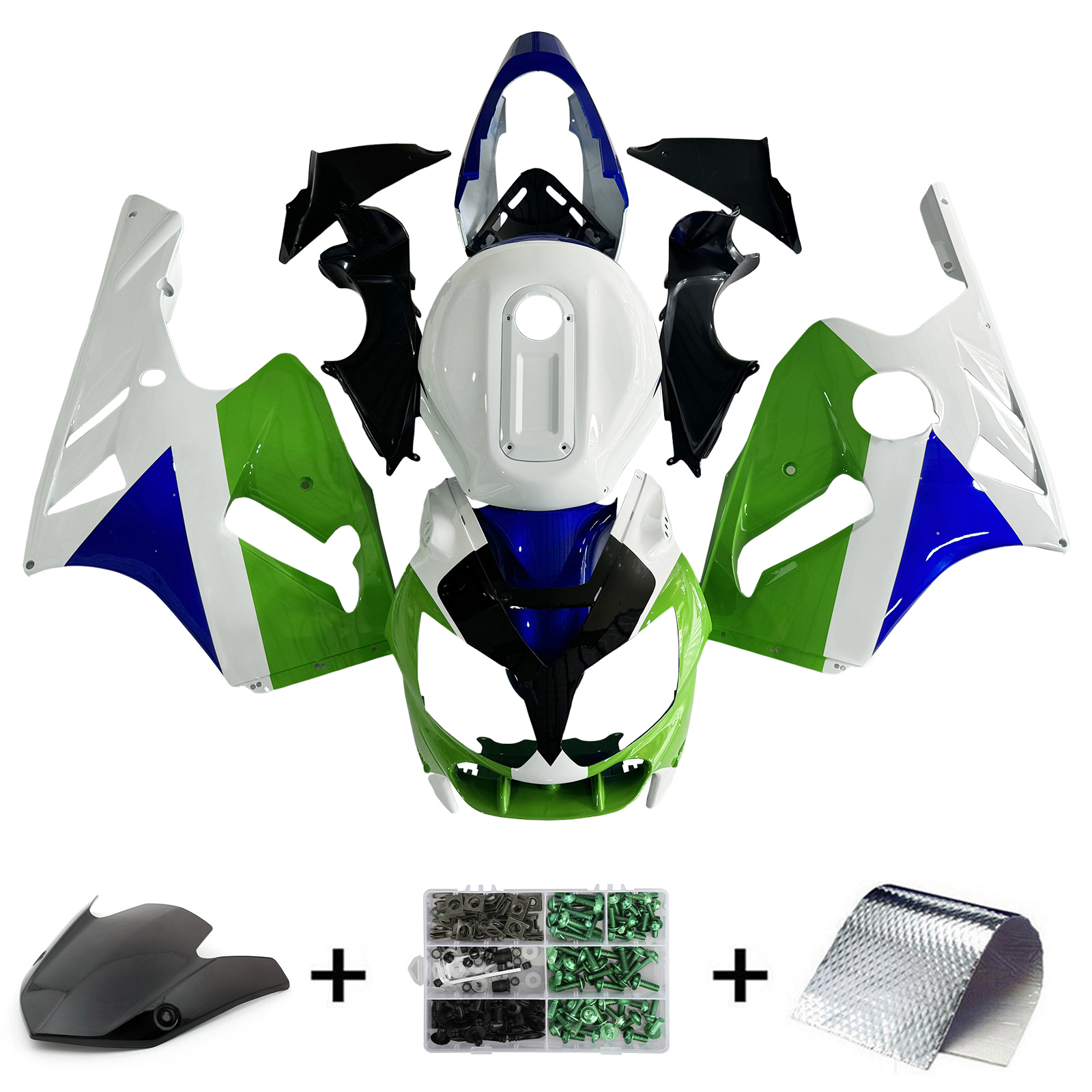 2002-2005 Kawasaki ZX12R Amotopart Injection Fairing Kit Bodywork Plastic ABS #106