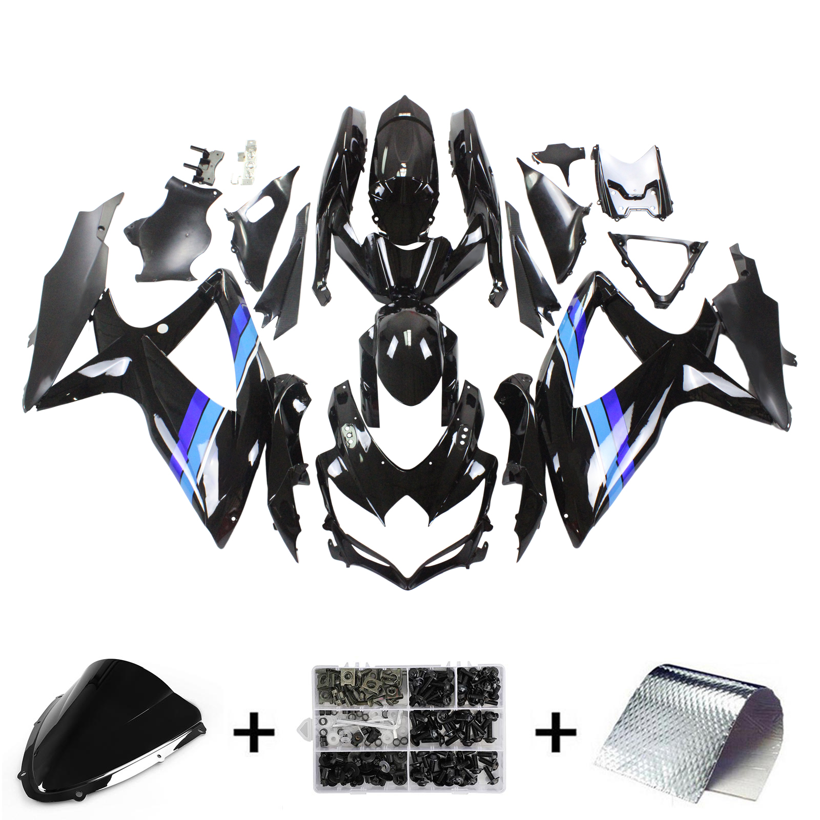 2008-2010 Suzuki GSXR 600/750 K8 Amotopart Injection Fairing Kit Bodywork Plastic ABS #108