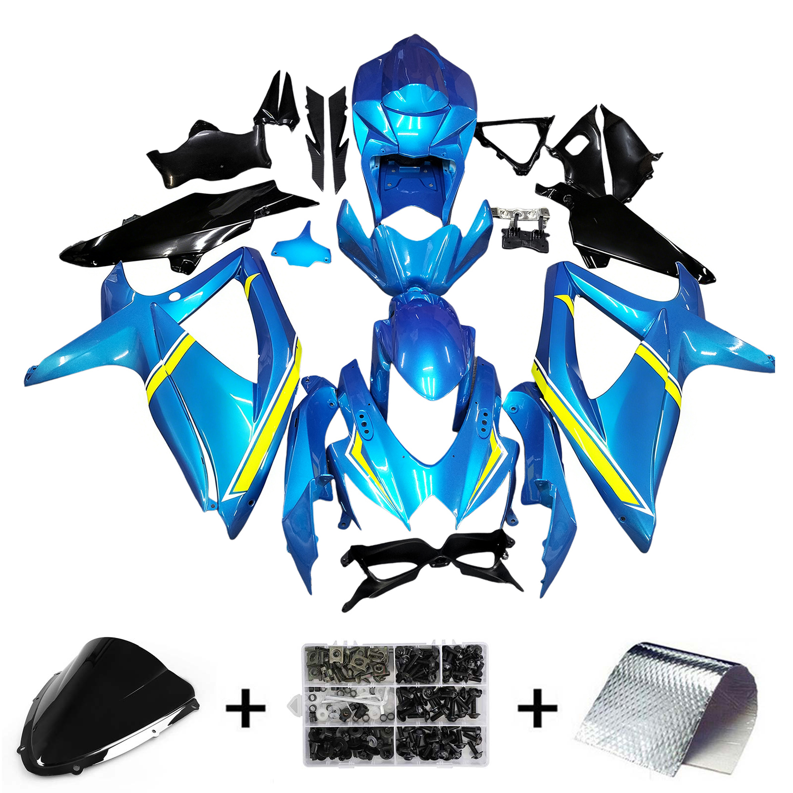 2008-2010 Suzuki GSXR 600/750 K8 Amotopart Injection Fairing Kit Bodywork Plastic ABS #140