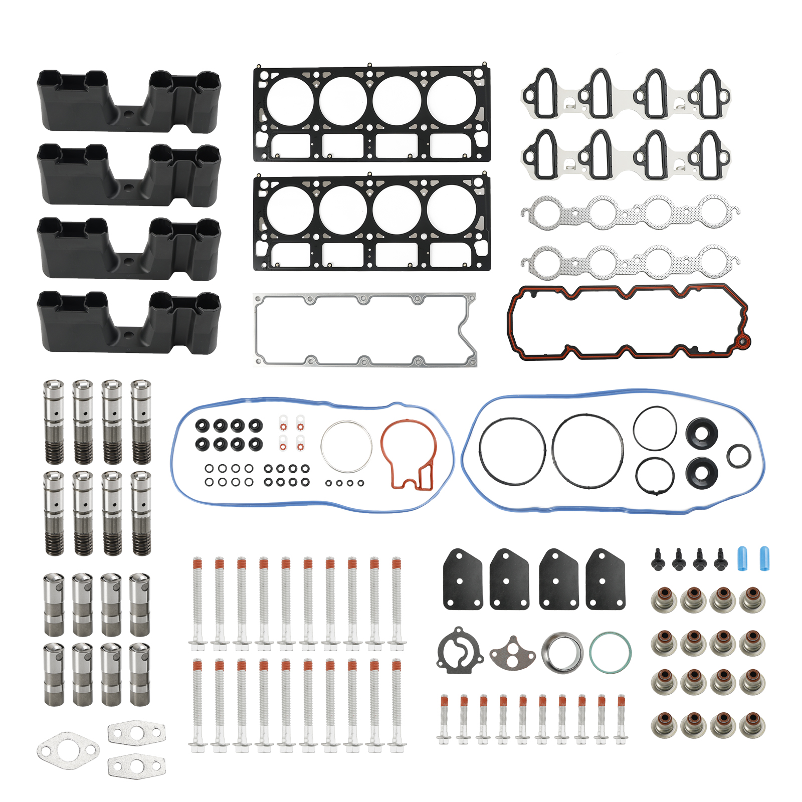 2005-2013 GMC Sierra ERRA 1500 5.3L 5328CC 325CID V8 FLEX OHV 16 Valve AFM Lifter Replacement Kit Head Gasket Set Head Bolts Lifters Guides Generic