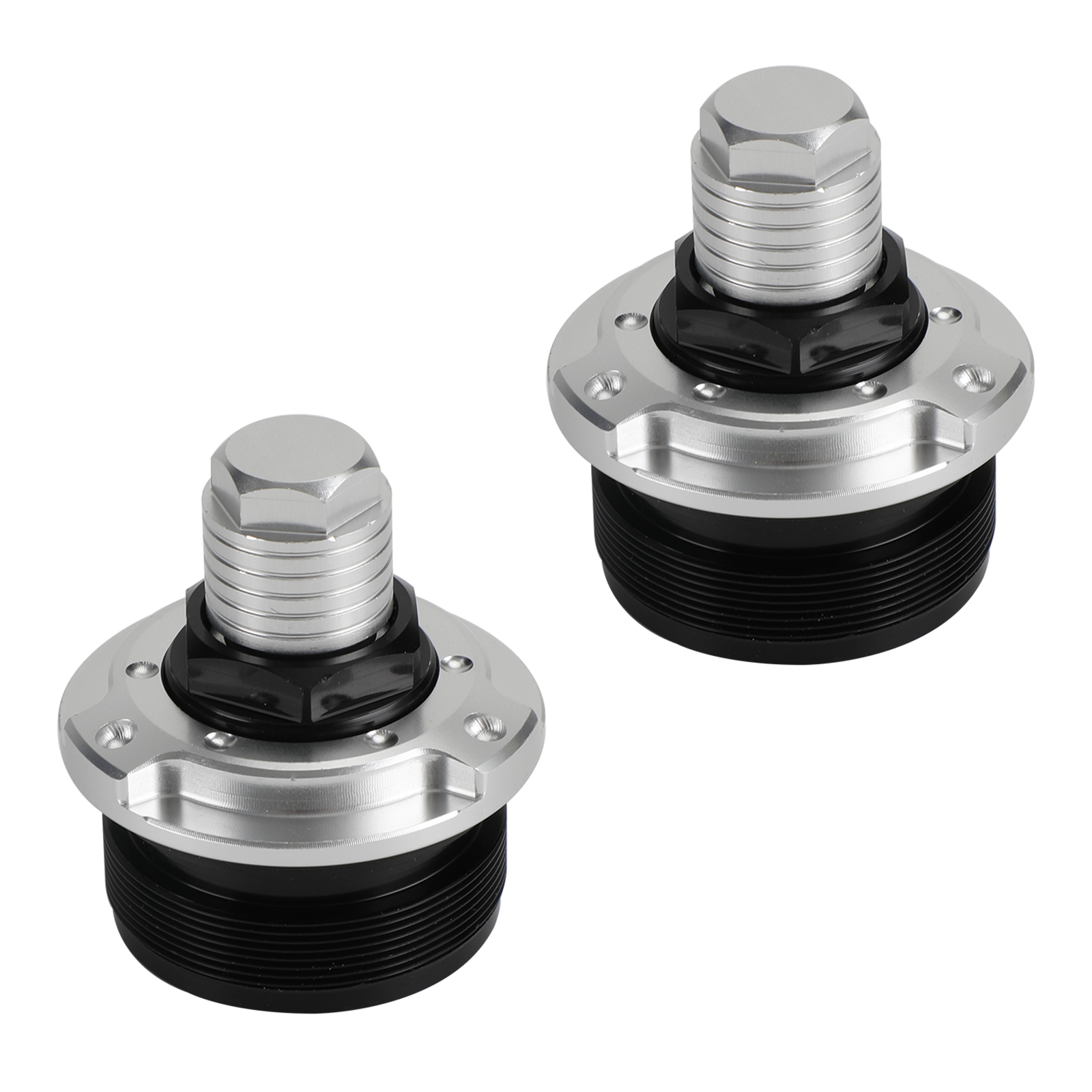 Front Fork Shock Up Adjusters 47 MM Screws fit for YAMAHA YZF-R15 V3.0 2017-2019 Silver Generic