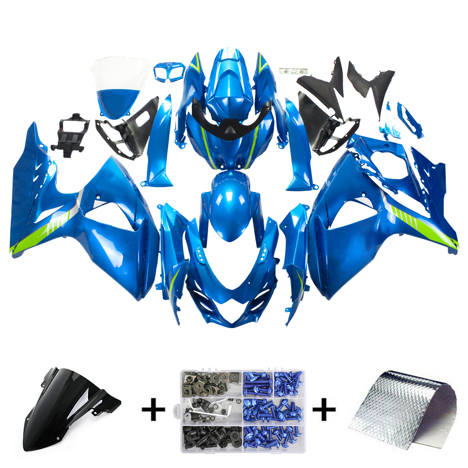 2009-2016 Suzuki GSXR1000 K9 Amotopart Injection Fairing Kit Bodywork Plastic ABS #125