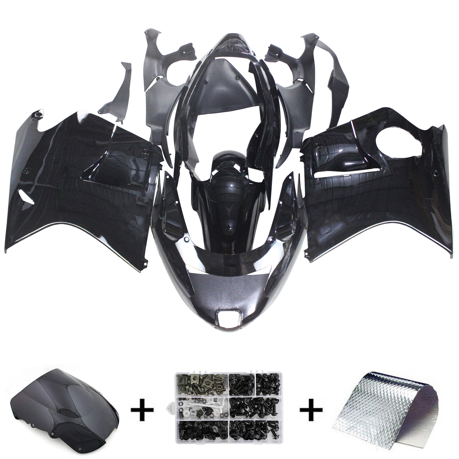 1996-2007 Honda CBR1100XX SuperBlackBird Amotopart Injection Fairing Kit Bodywork ABS #104