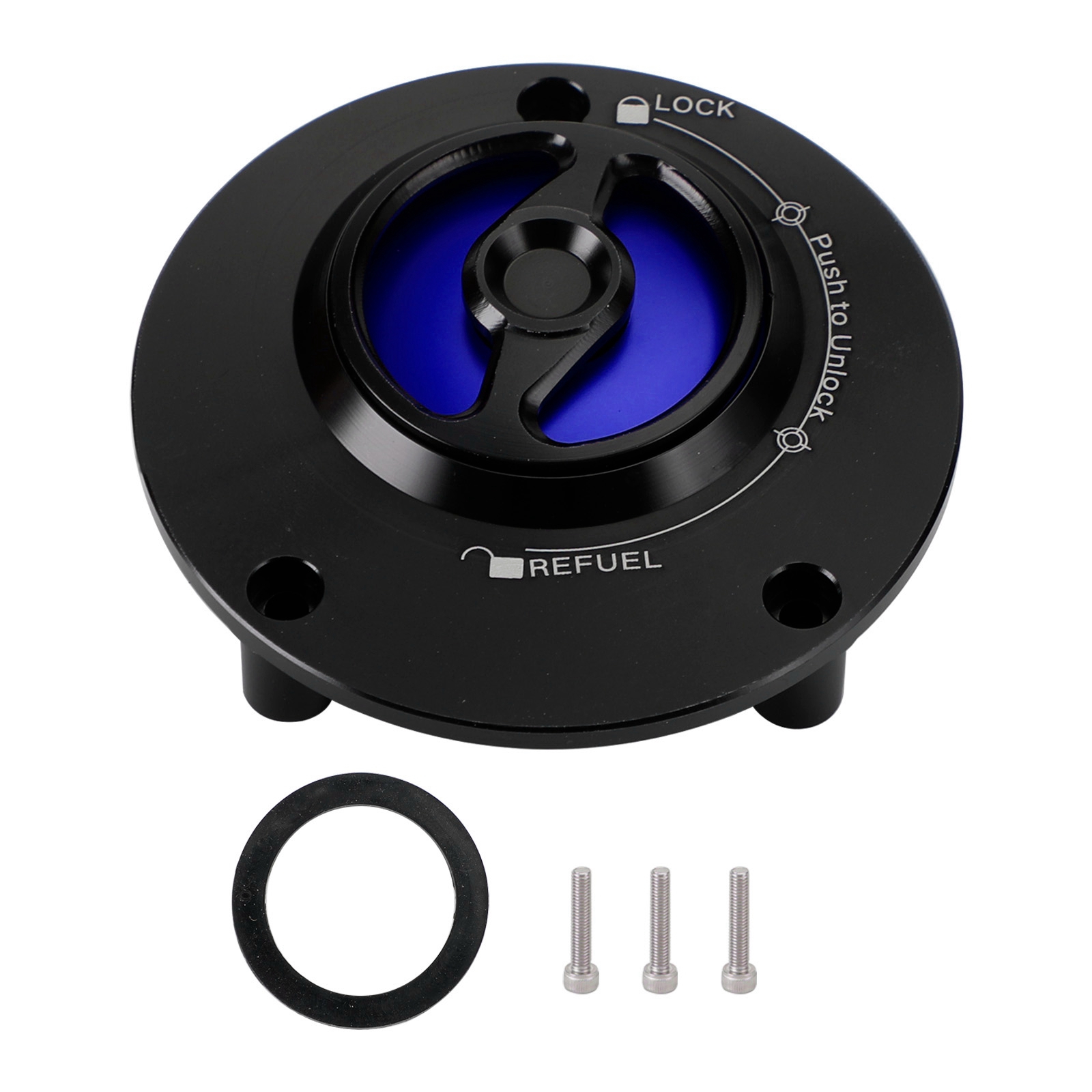 CNC Keyless Fuel Gas Tank Cap Blue For Yamaha YZF-R15 2017-2020 YZF-R25 14-2018 Generic