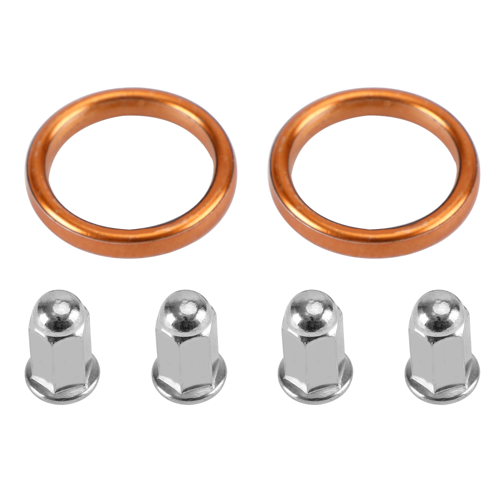 2 Exhaust Gaskets & 4 Cap Nuts For Honda CB/CL160/175/200 XL/XR250/350/500/600 Generic