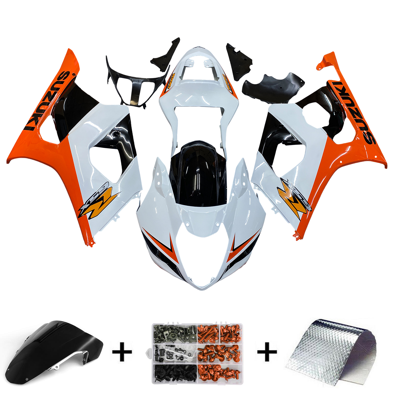 2003-2004 Suzuki GSXR1000 K3 Amotopart Injection Fairing Kit Bodywork Plastic ABS #114