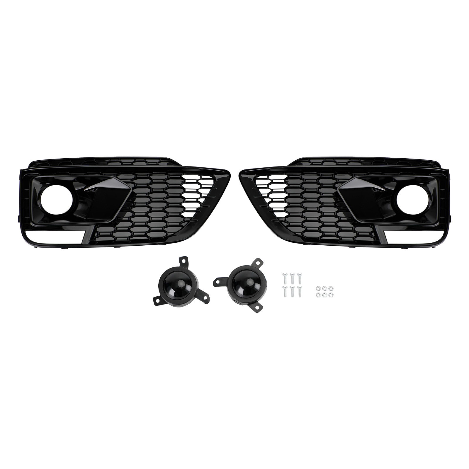 2018-2020 Audi Q5 SQ5 RSQ5 Black Front Honeycomb Fog Lamp Grilles Cover Generic